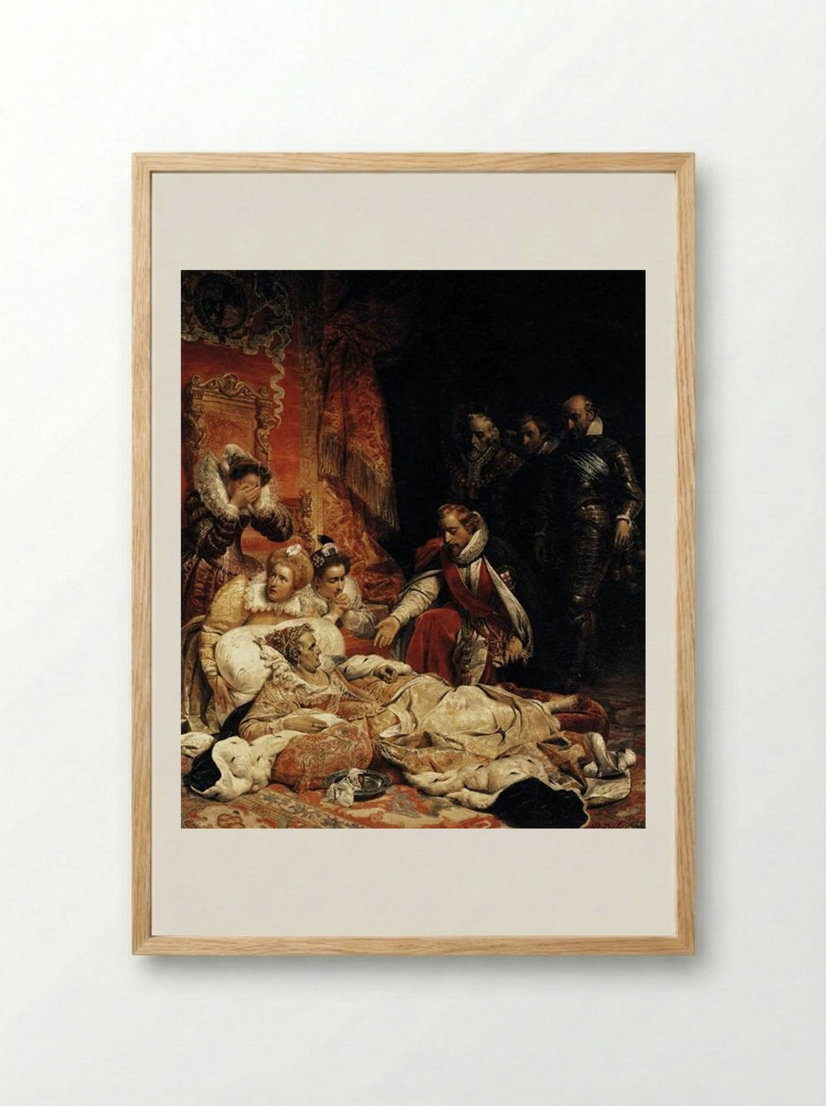The Death of Elizabeth I, Queen of England - Paul Delaroche - Framed Print Wood