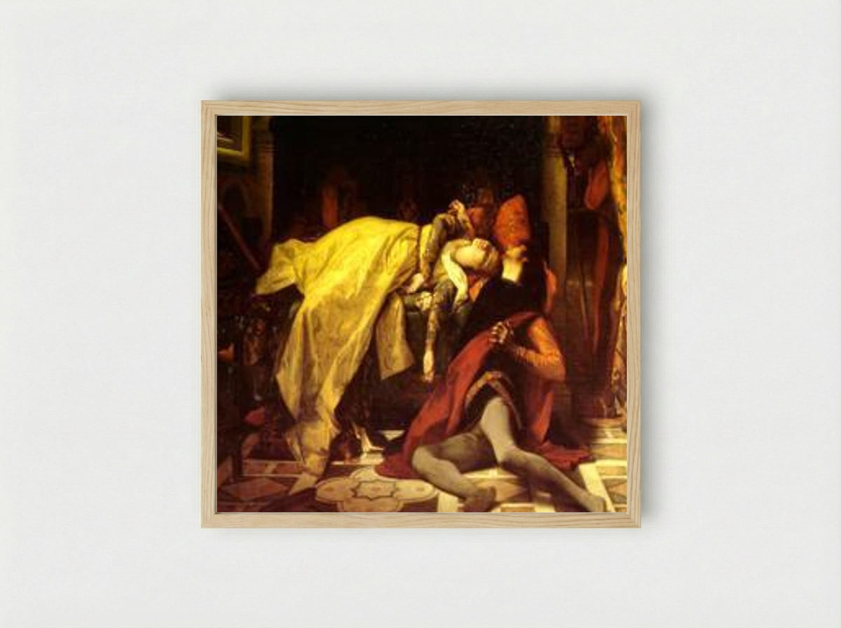 The Death of Francesca da Rimini and Paolo Malatesta - Alexandre Cabanel - Framed Print Wood