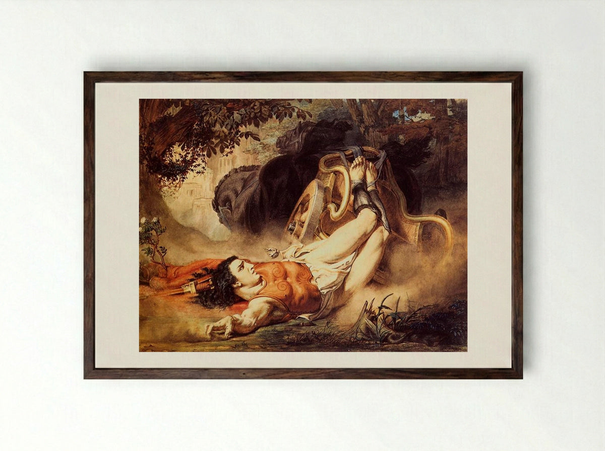 The Death of Hippolytus - Sir Lawrence Alma-Tadema - Framed Print Dark Wood