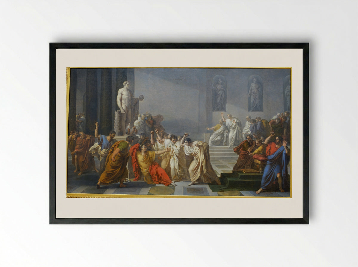The Death of Julius Caesar - Vincenzo Camuccini - Framed Print Black