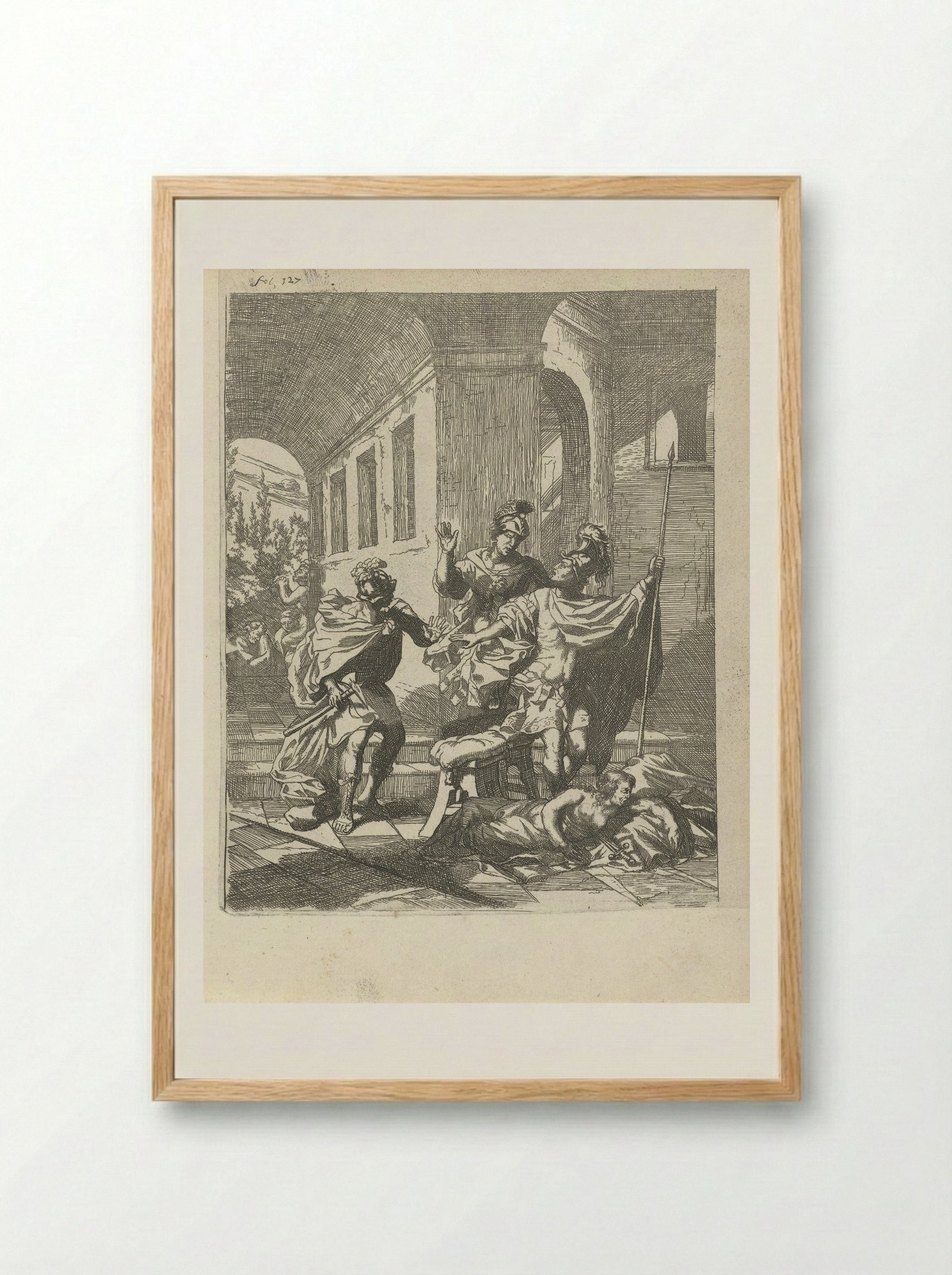 The Death of Lucretia - Arnold Houbraken - Framed Print Wood