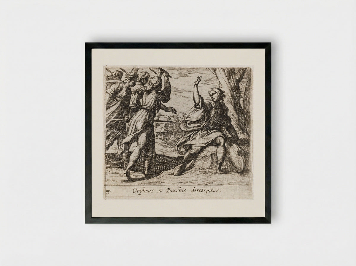 The Death of Orpheus - Antonio Tempesta - Framed Print Black
