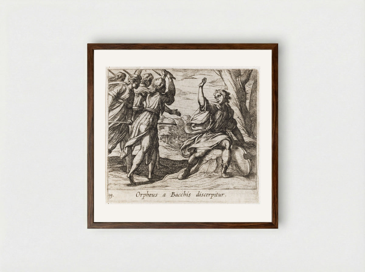 The Death of Orpheus - Antonio Tempesta - Framed Print Dark Wood