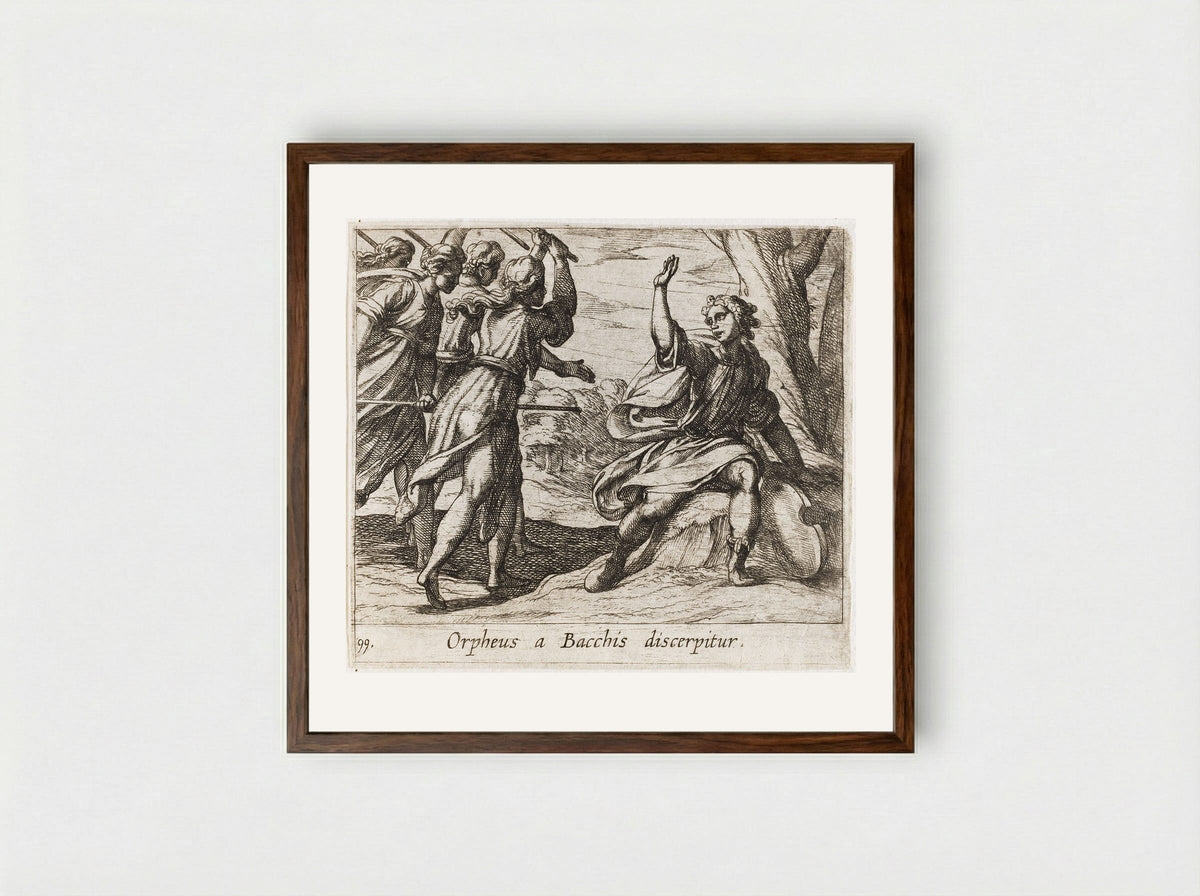 The Death of Orpheus - Antonio Tempesta - Framed Print Dark Wood