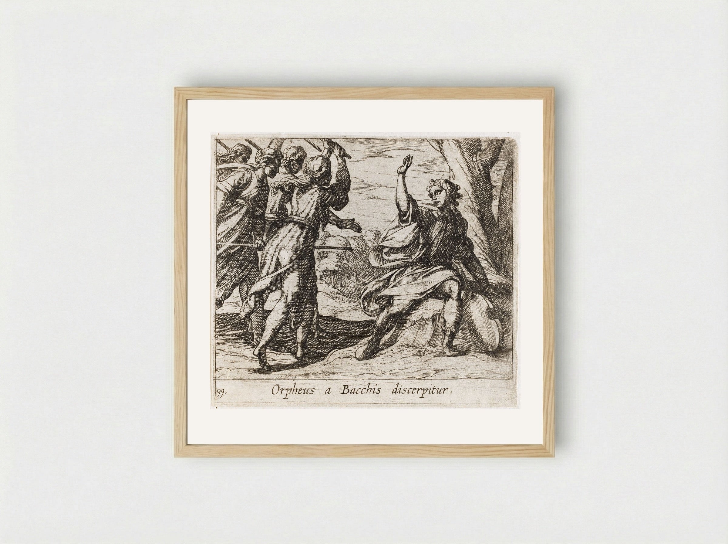 The Death of Orpheus - Antonio Tempesta - Framed Print Wood