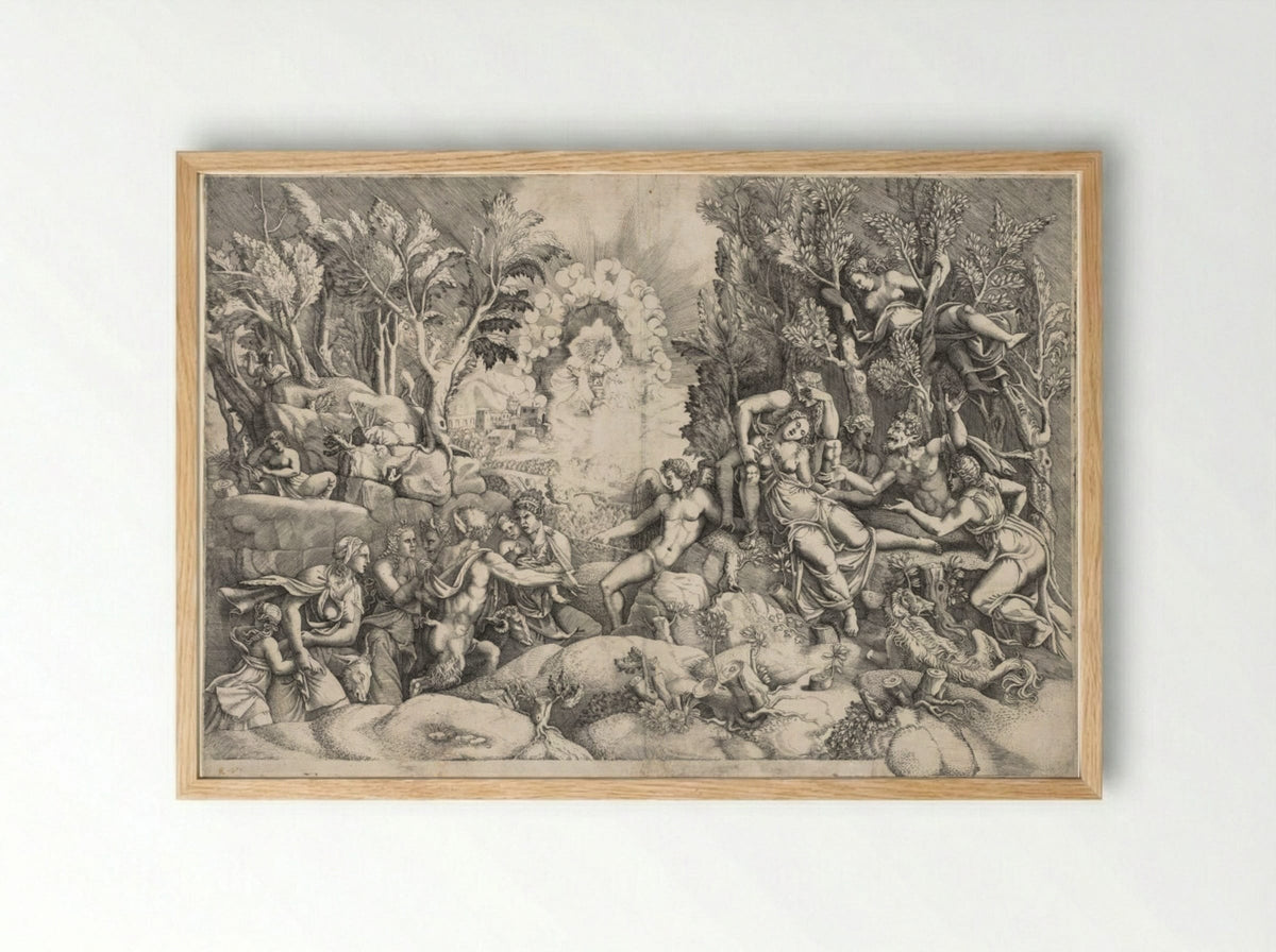 The Death of Procris - Giorgio Ghisi - Framed Print Wood