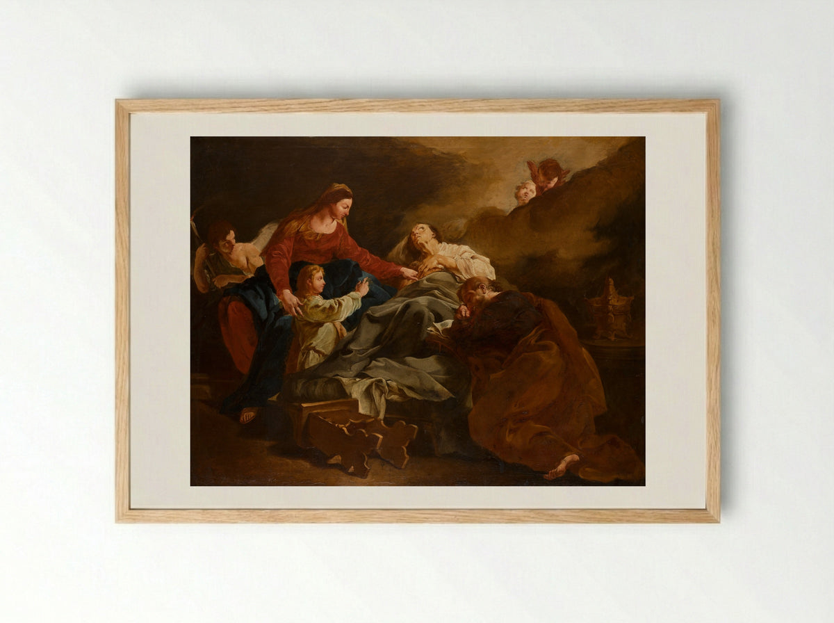 The Death of Saint Anne - Giulia Lama - Framed Print Wood