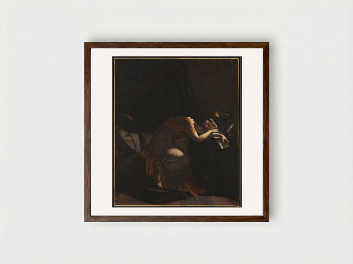 The Death of Sophonisba - Pierre-Narcisse Guérin - Framed Print Dark Wood