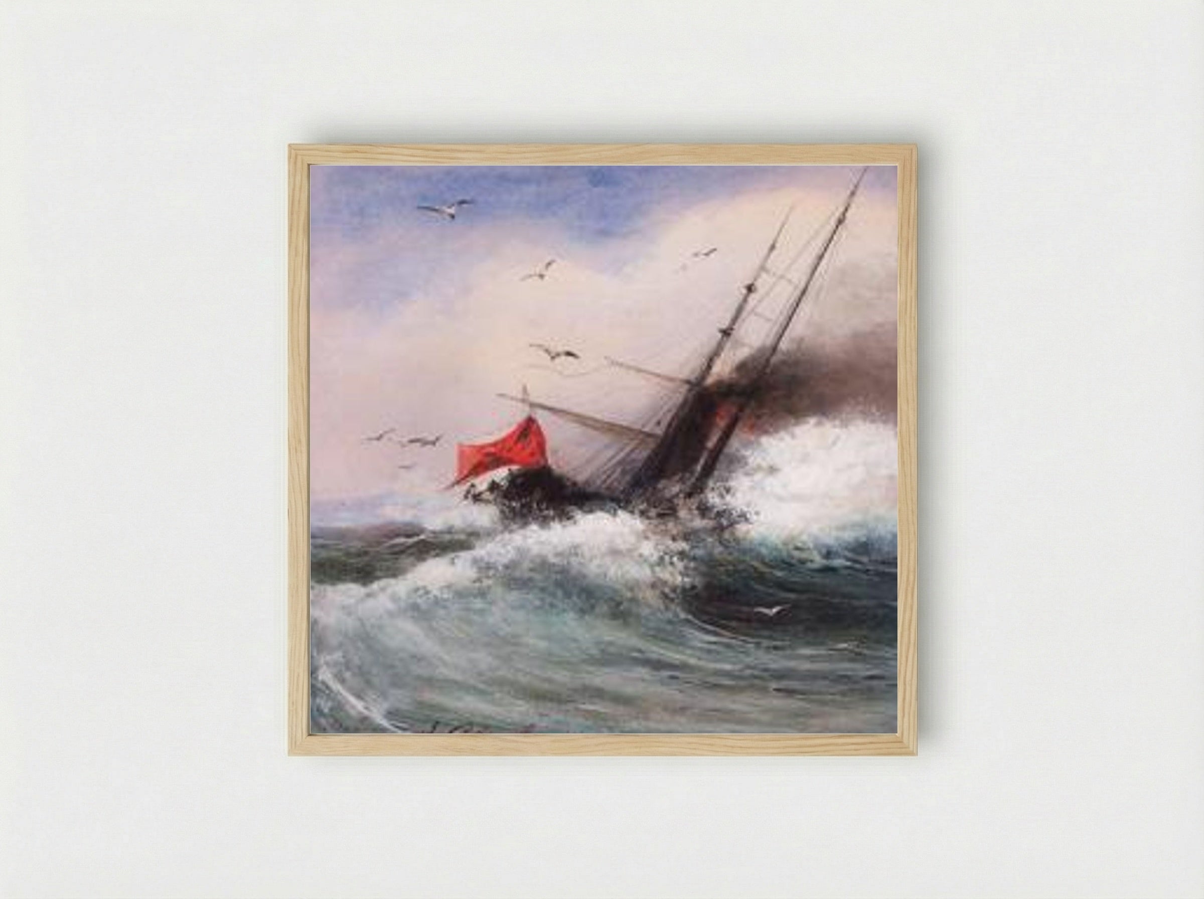 The Death of the Ship at Sea - Aleksey Savrasov - Framed Print Wood