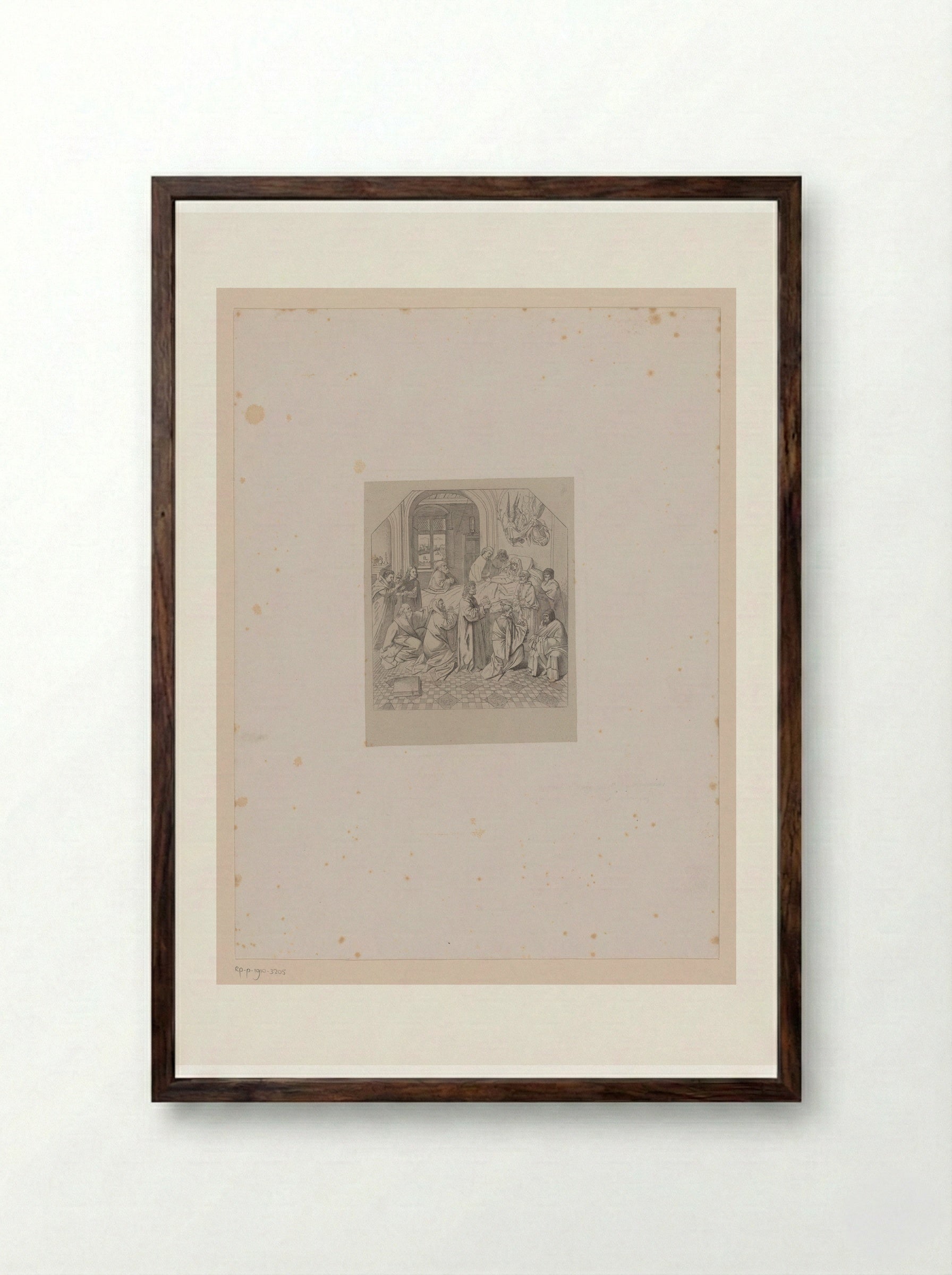 The Death of the Virgin - Léopold Flameng - Framed Print Dark Wood