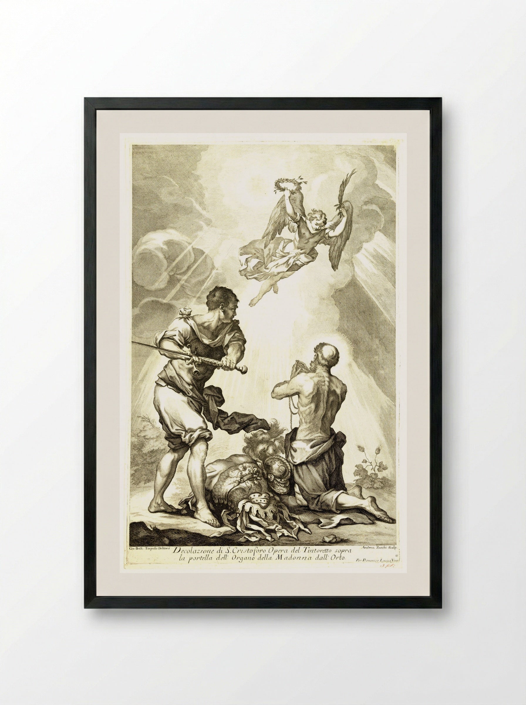 The Decapitation of Saint Christopher - Andrea Zucchi - Framed Print Black