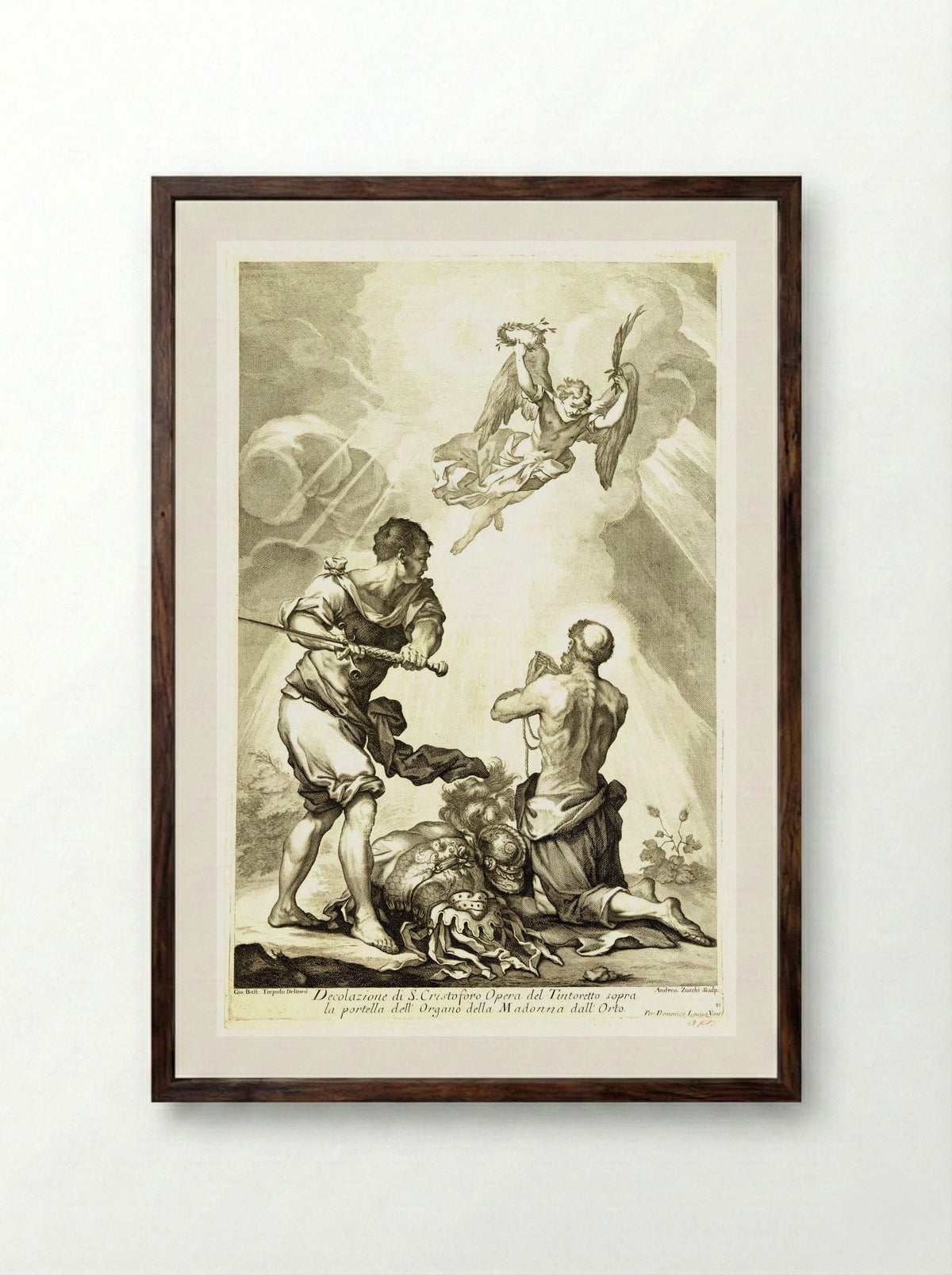 The Decapitation of Saint Christopher - Andrea Zucchi - Framed Print Dark Wood