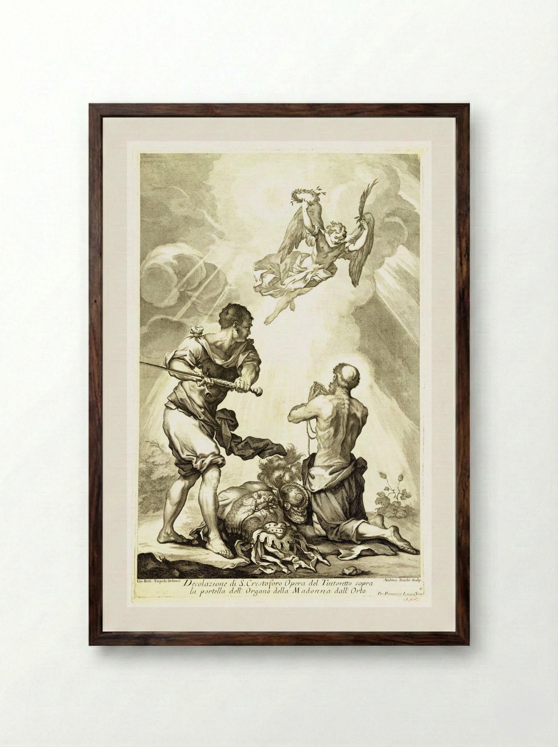 The Decapitation of Saint Christopher - Andrea Zucchi - Framed Print Dark Wood