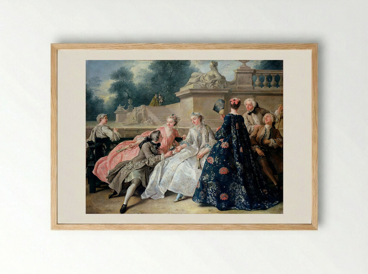 The Declaration of Love - Jean-François de Troy - Framed Print Wood