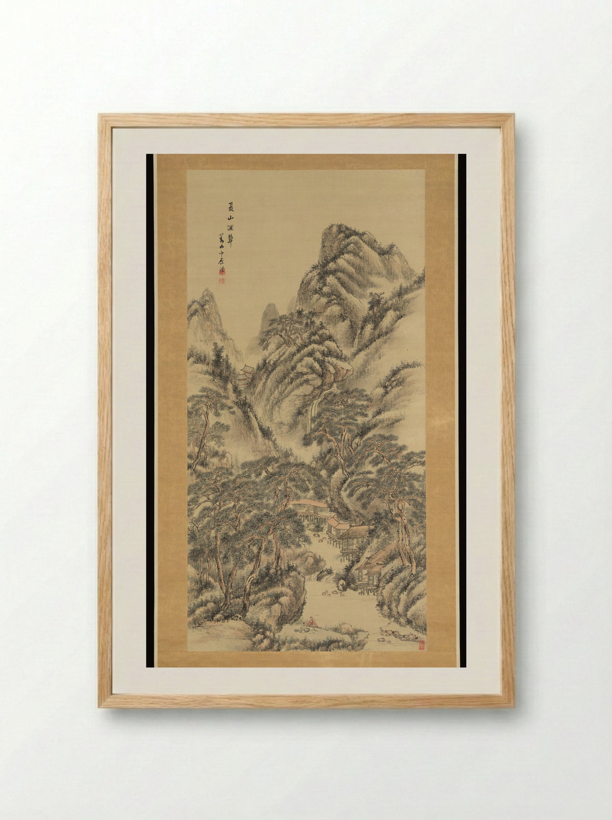 The Deep Green of Summer Mountains - Hine Taizan - Framed Print Wood