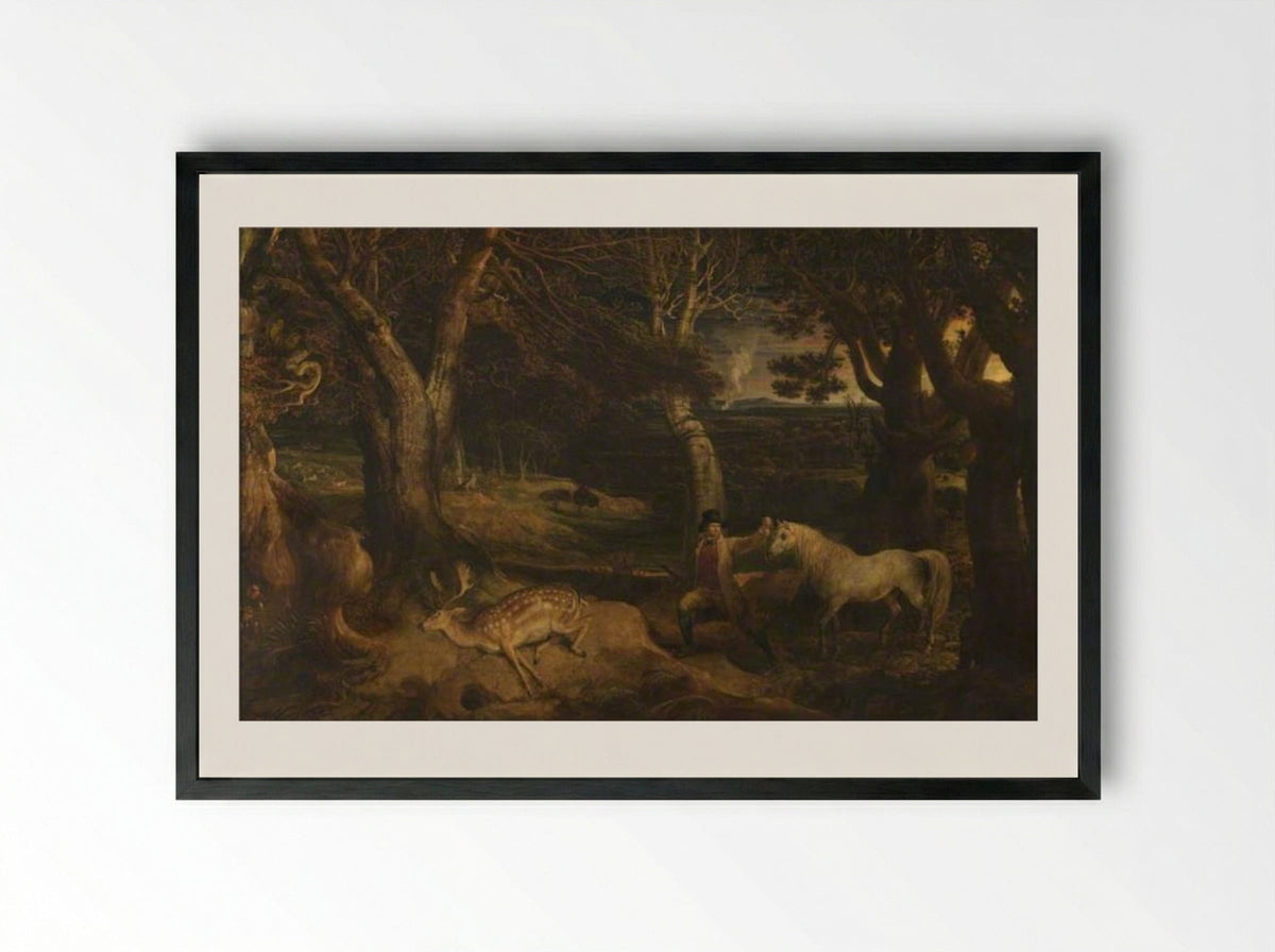 The Deer Stealer - James Ward - Framed Print Black