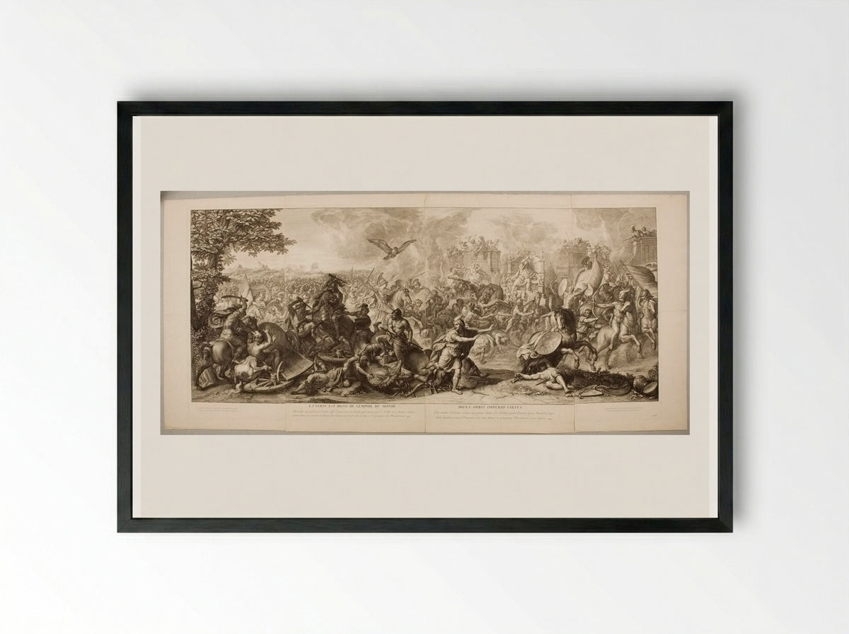 The Defeat of Darius at Arbela - Gérard Audran - Framed Print Black