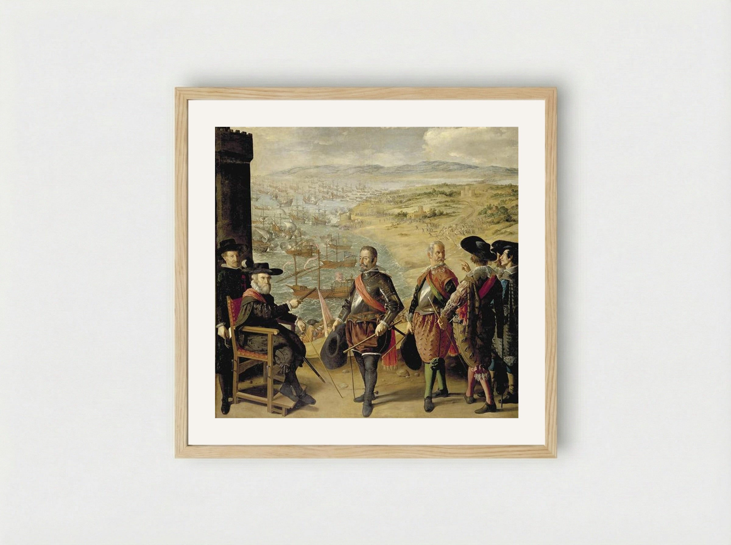 The Defence of Cadiz against the English - Francisco de Zurbarán - Framed Print Wood
