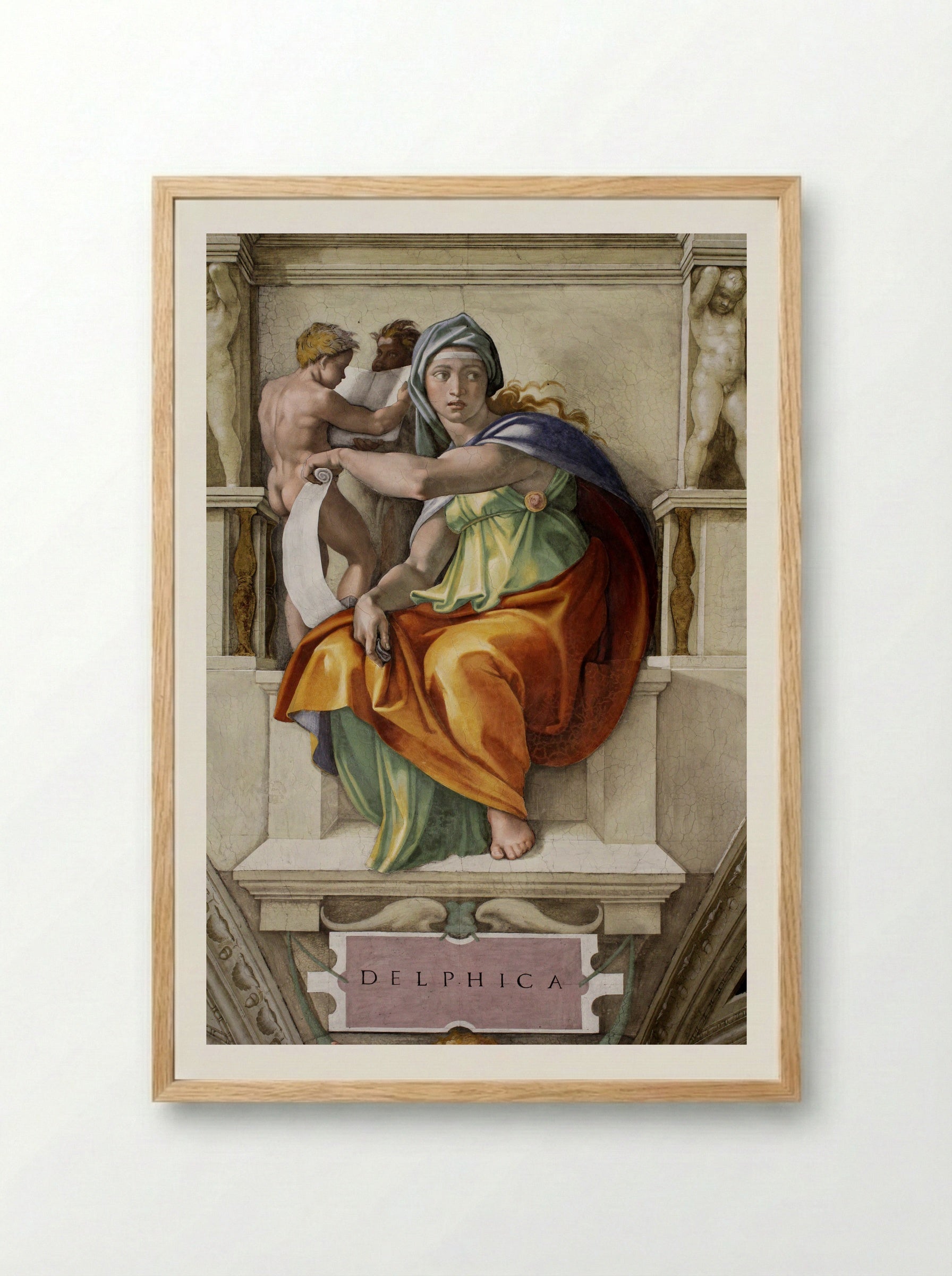 The Delphic Sibyl - Michelangelo Buonarroti - Framed Print Wood