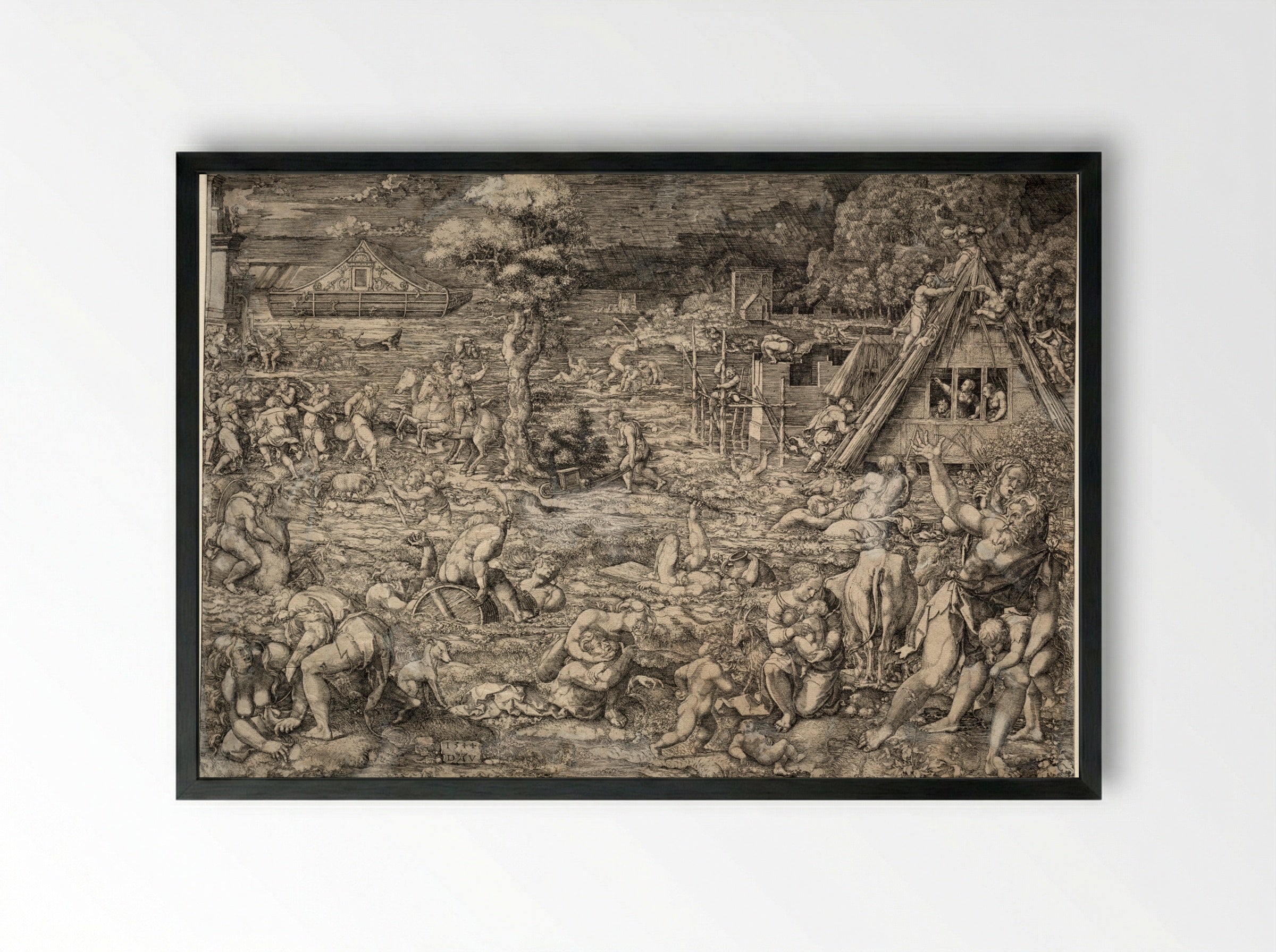 The Deluge - Dirk Vellert - Framed Print Black