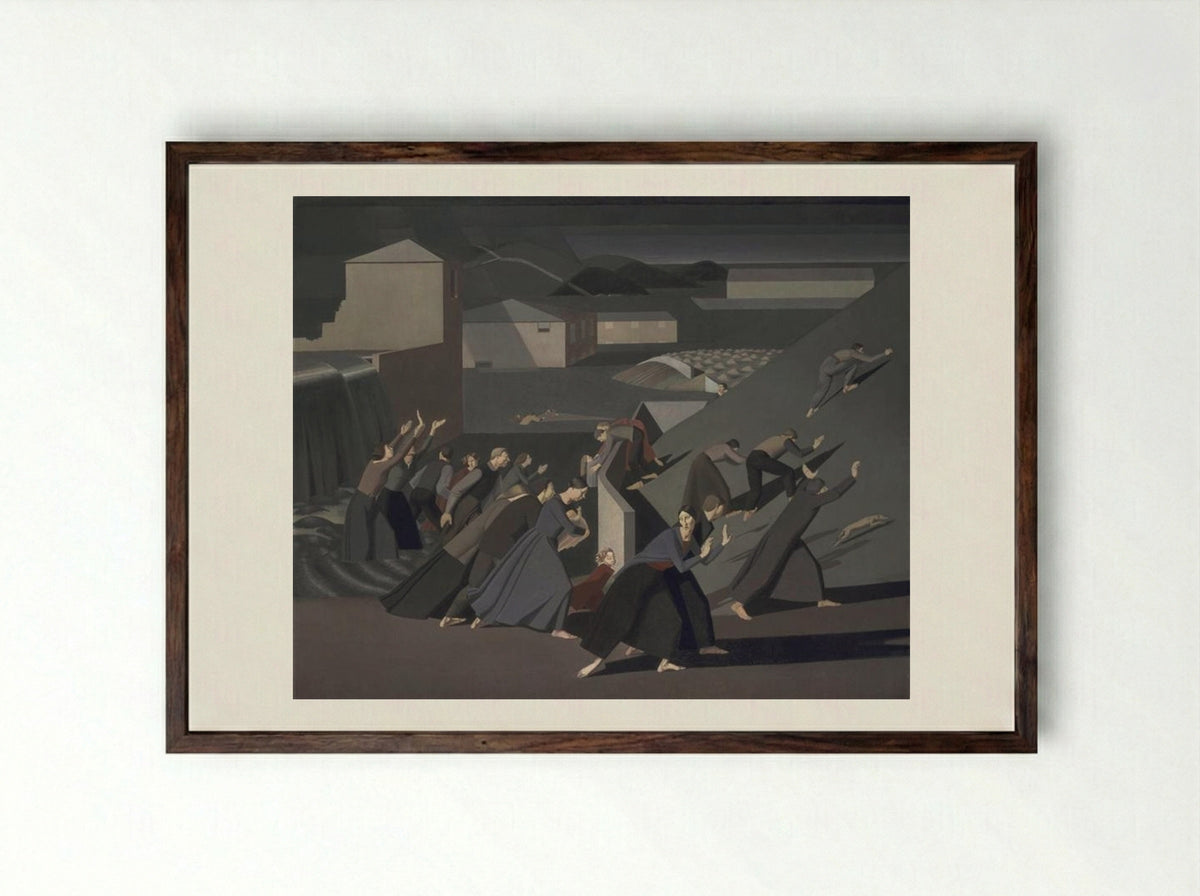 The Deluge - Winifred Knights - Framed Print Dark Wood