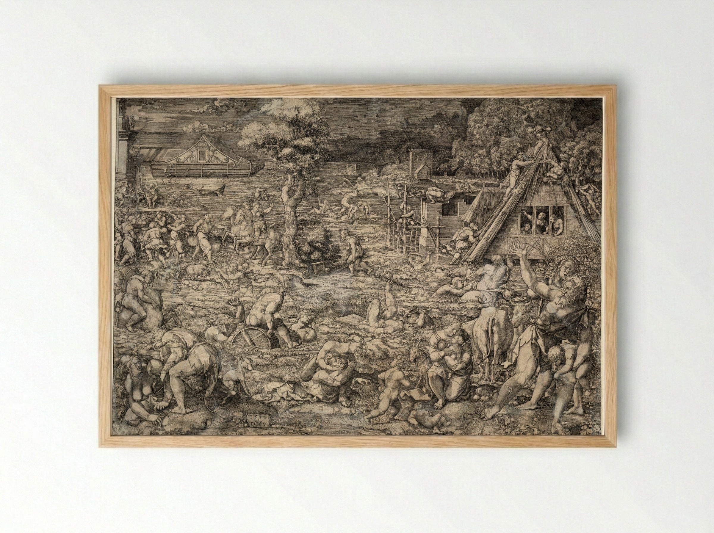 The Deluge - Dirk Vellert - Framed Print Wood