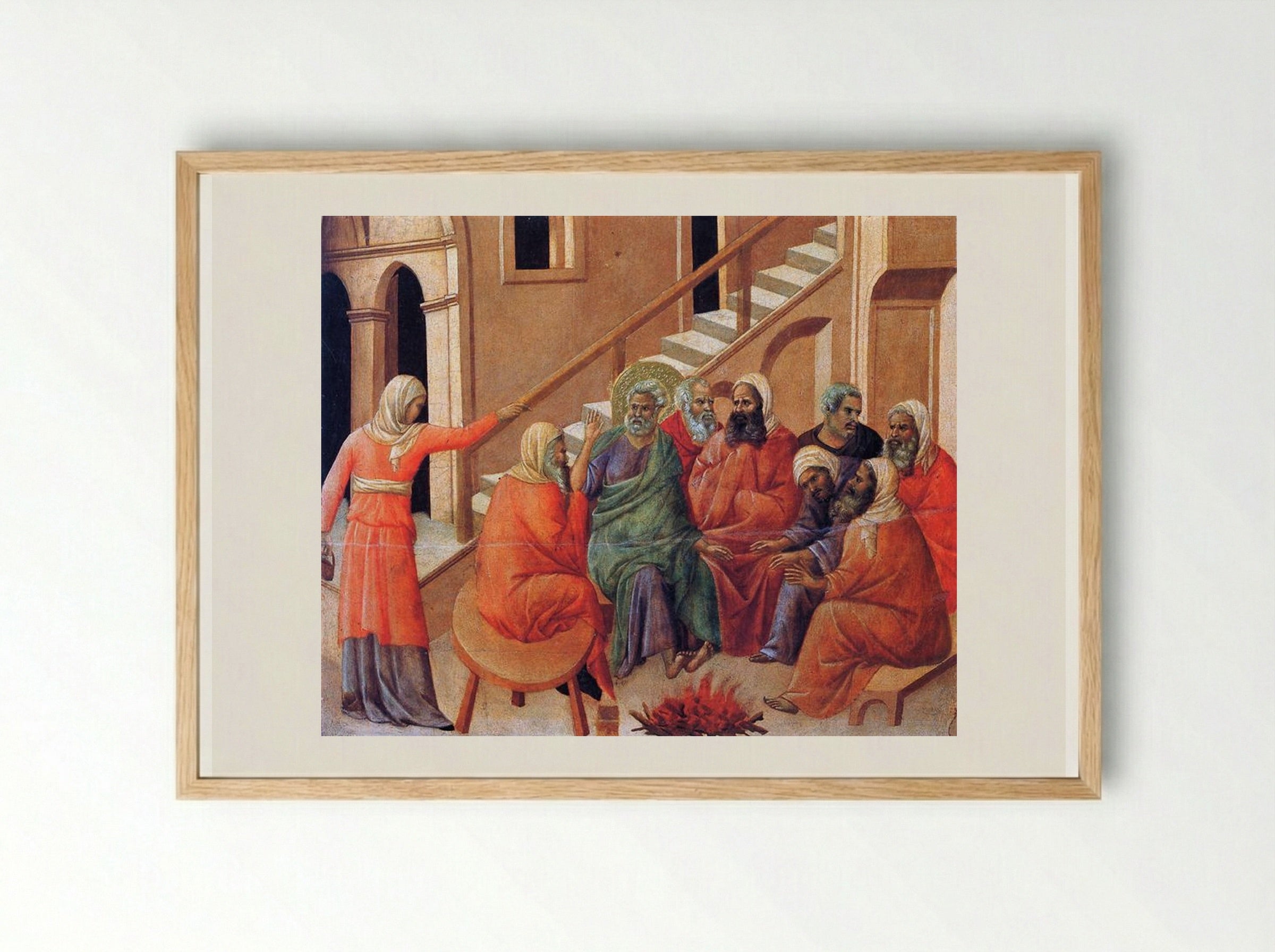 The Denial of Saint Peter - Duccio di Buoninsegna - Framed Print Wood