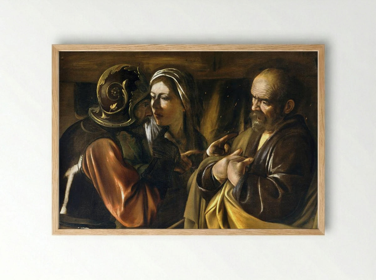 The Denial of Saint Peter - Michelangelo Merisi da Caravaggio - Framed Print Wood