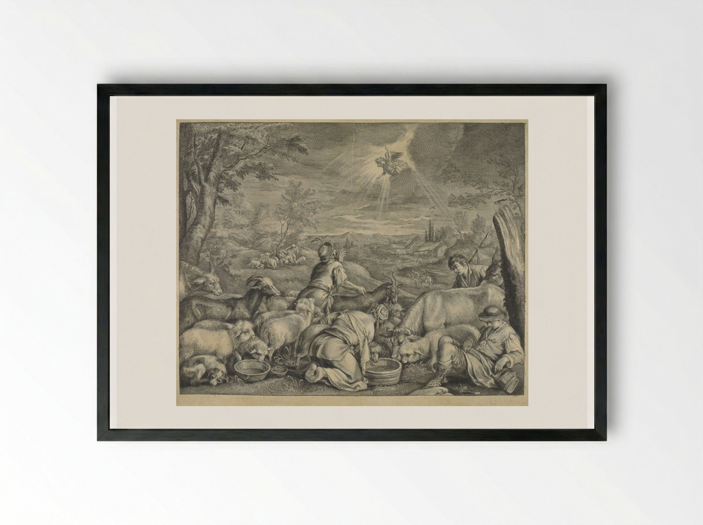 The Departure of Abraham for Sichem - Cornelis Visscher - Framed Print Black