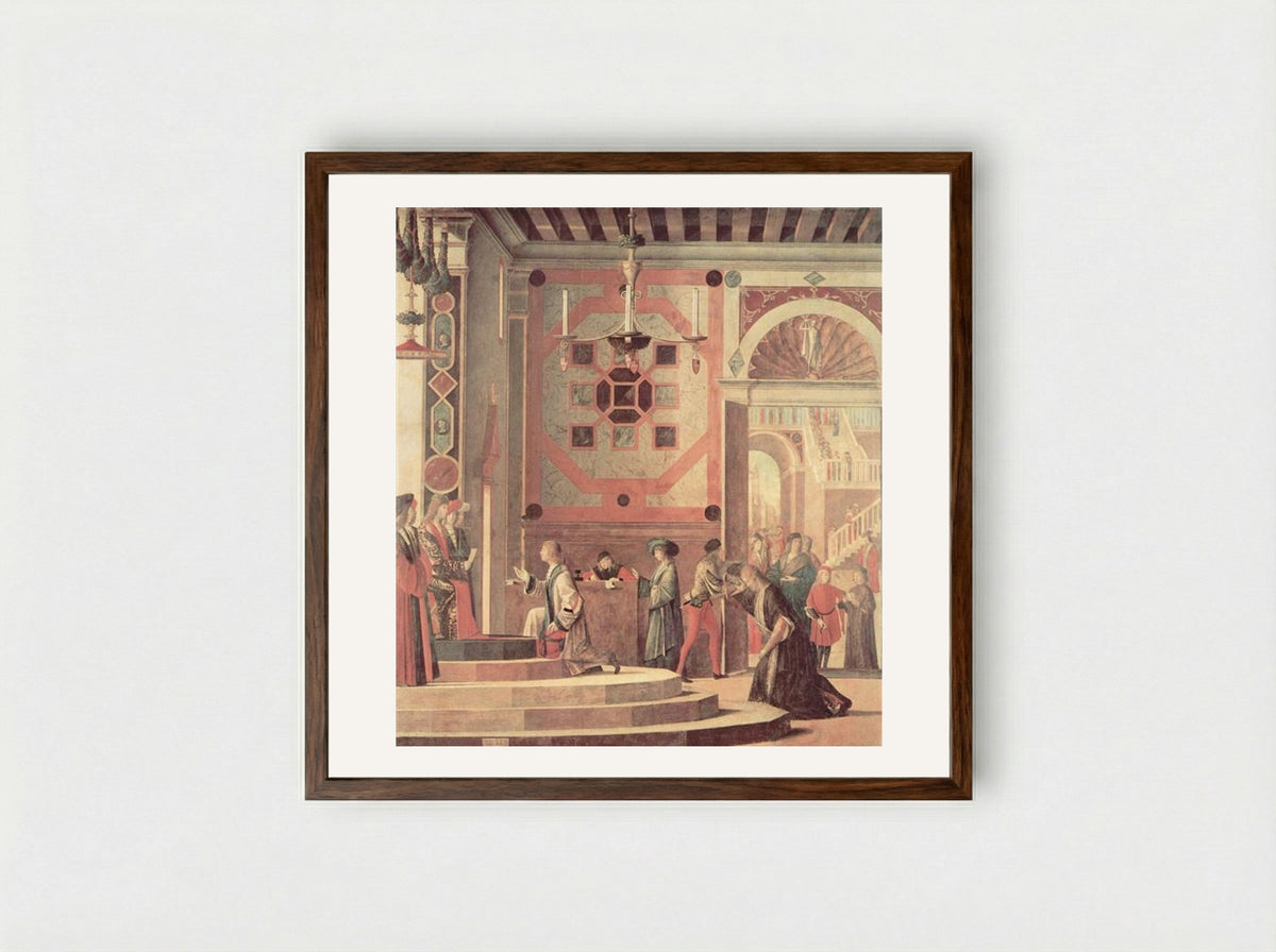 The Departure of the English Ambassadors - Vittore Carpaccio - Framed Print Dark Wood