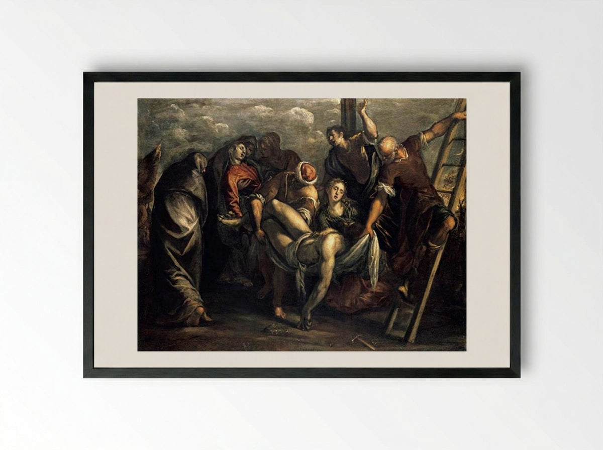 The Deposition - Tintoretto - Framed Print Black
