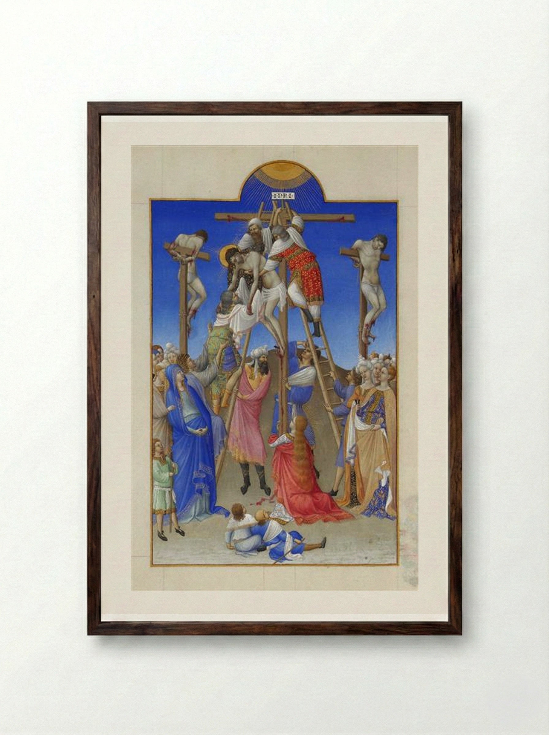 The Deposition - Limbourg brothers - Framed Print Dark Wood
