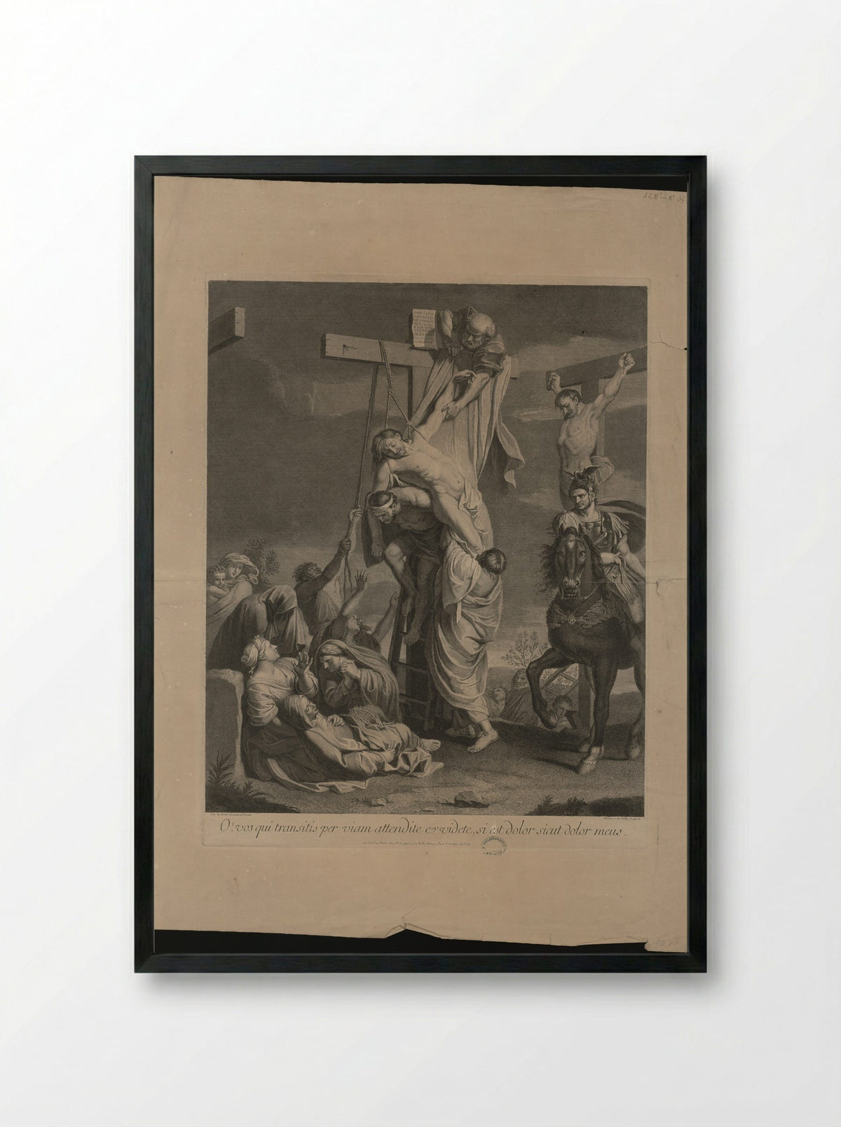 The Descent from the Cross - François de Poilly (I) - Framed Print Black