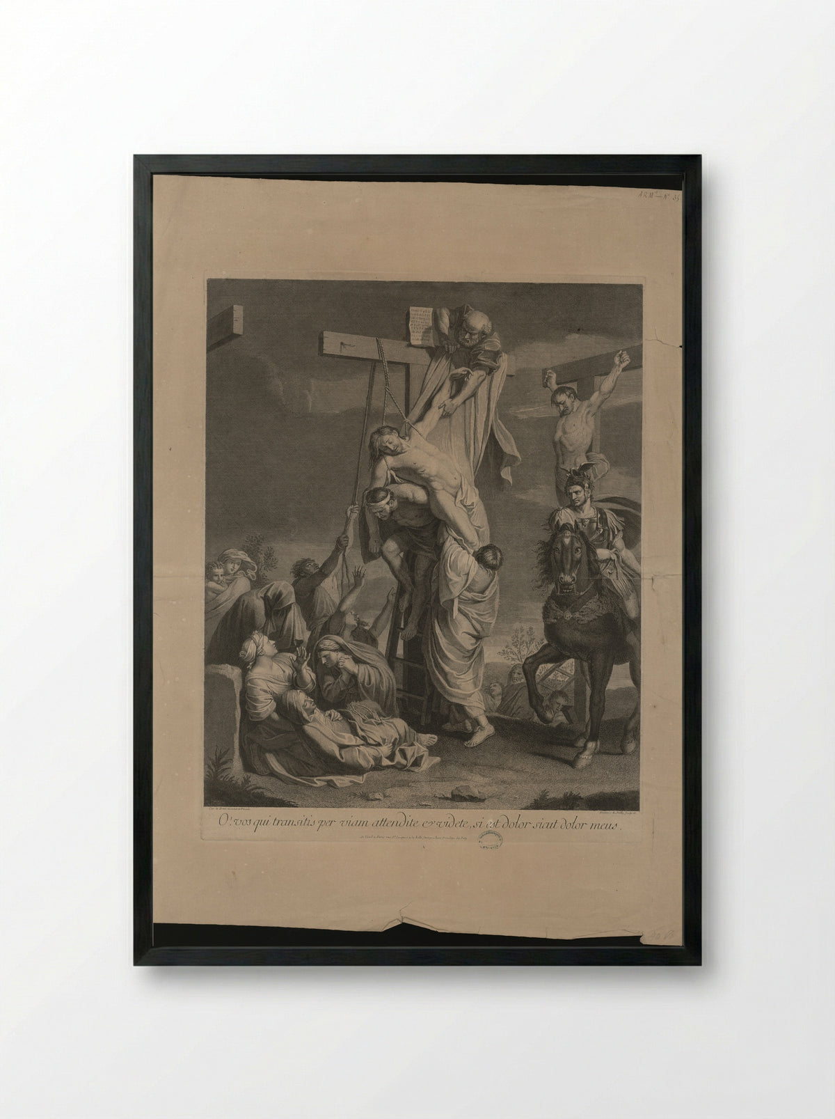 The Descent from the Cross - François de Poilly (I) - Framed Print Black