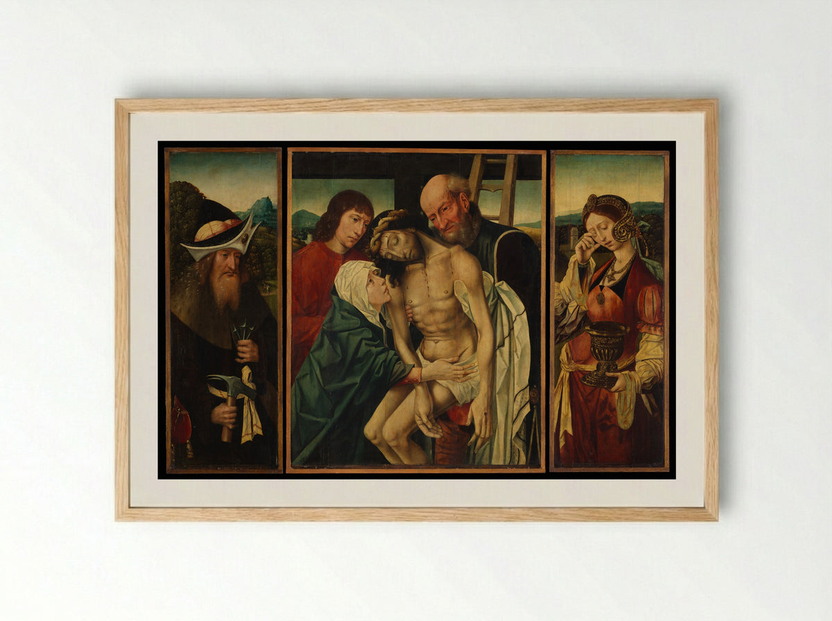 The Descent from the Cross - Master of the Holy Blood - Framed Print Wood