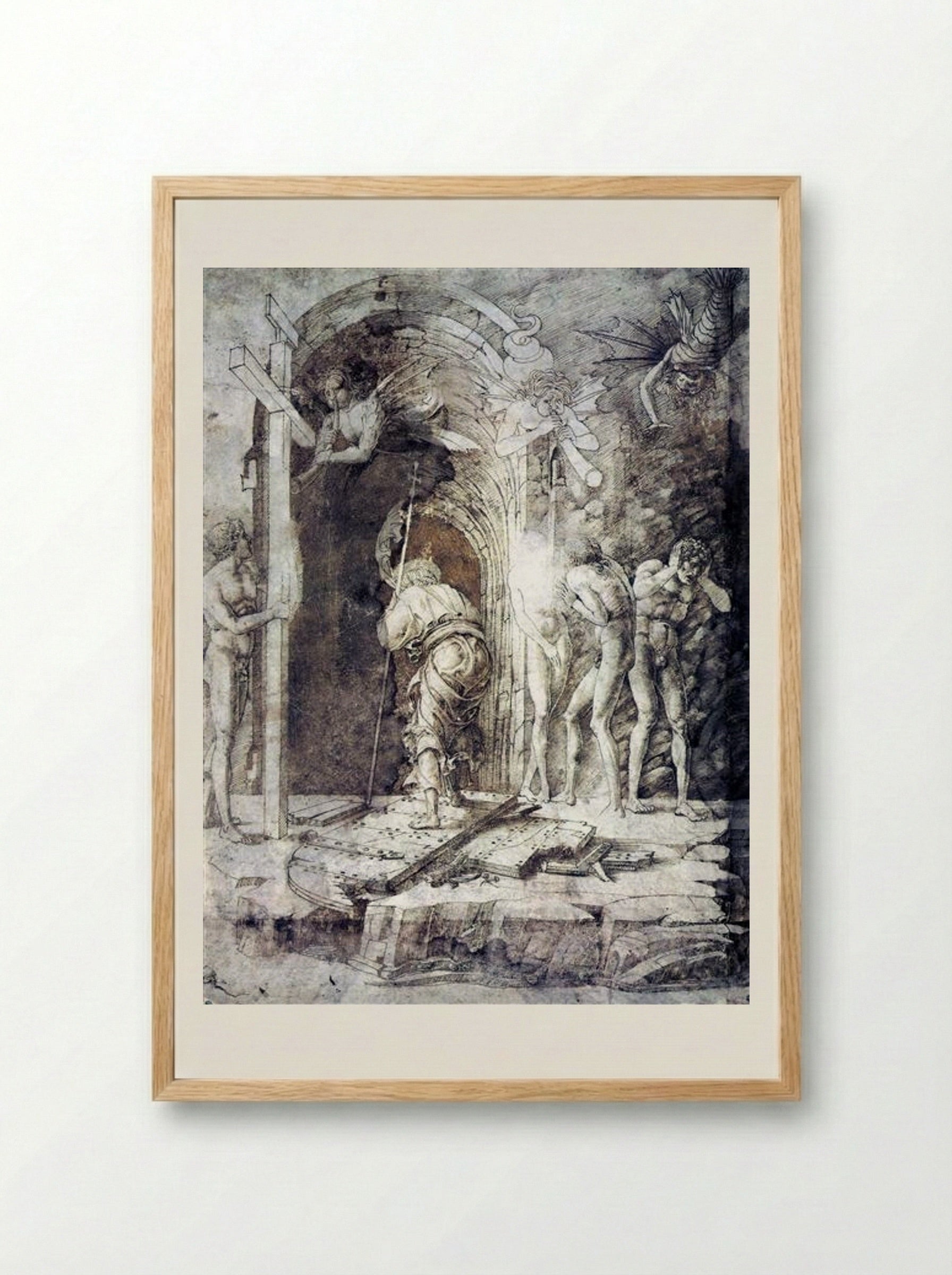 The Descent into Hell - Andrea Mantegna - Framed Print Wood
