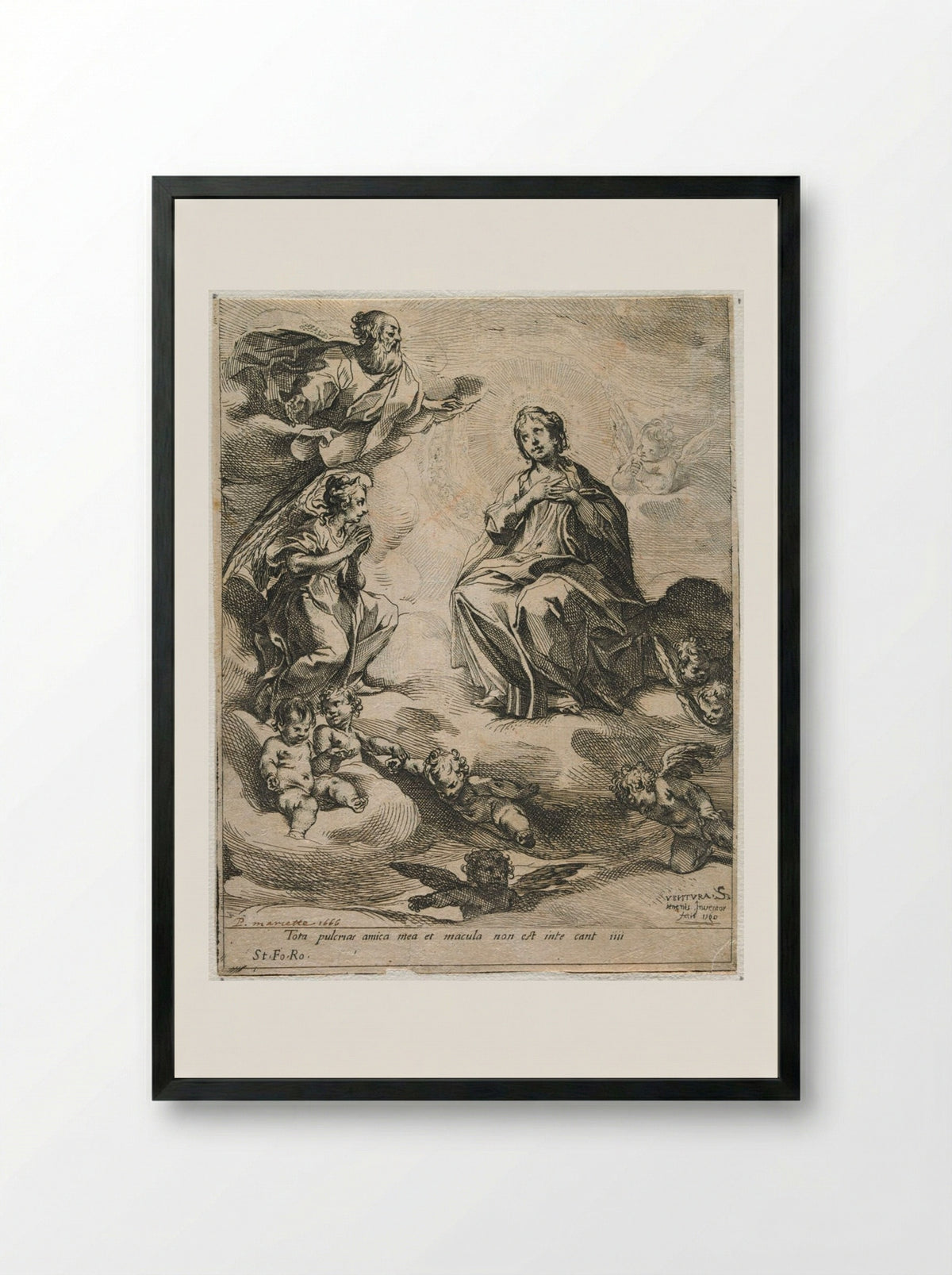 The Destiny of the Virgin - Ventura Salimbeni - Framed Print Black