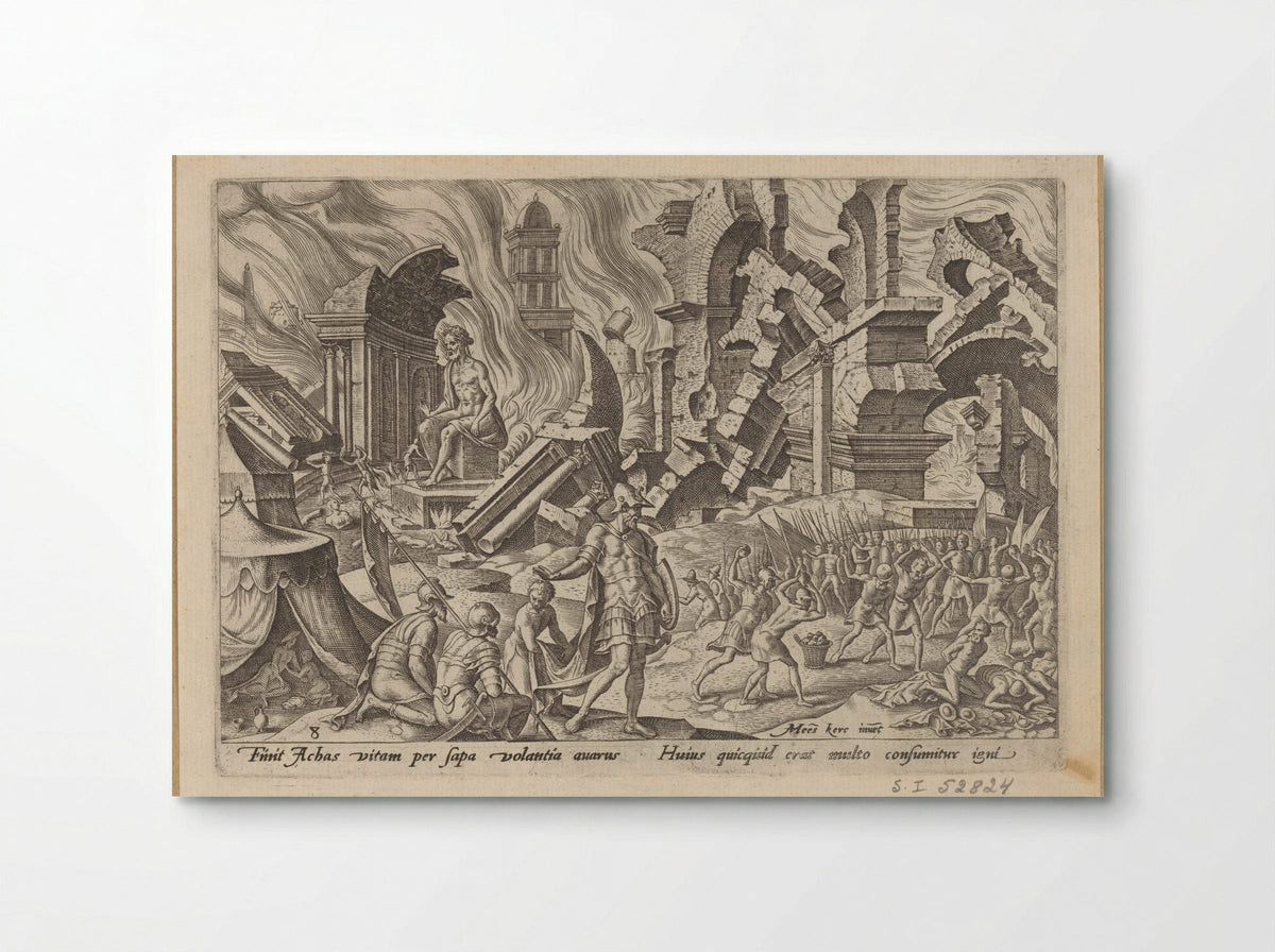 The Destruction of Ai and the Stoning of Achan - Philips Galle - Poster