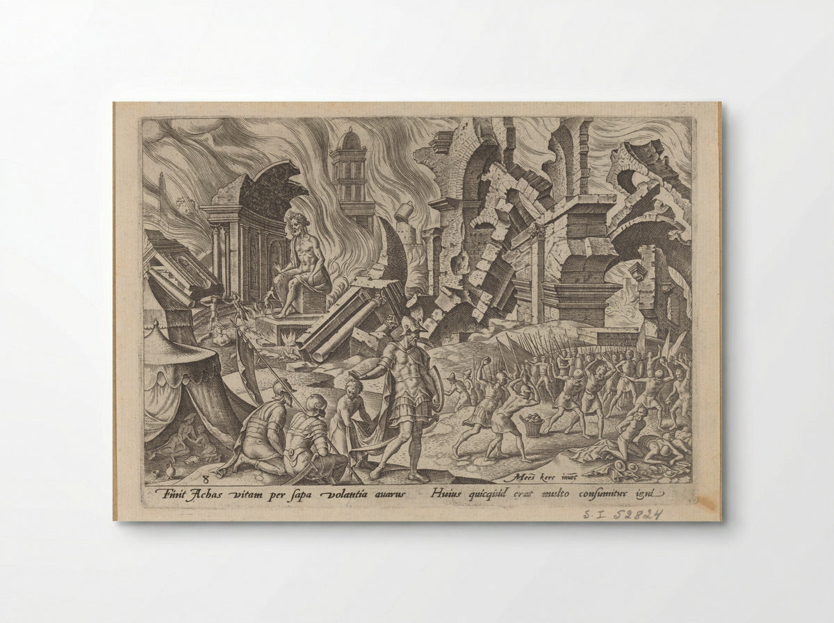 The Destruction of Ai and the Stoning of Achan - Philips Galle - Poster