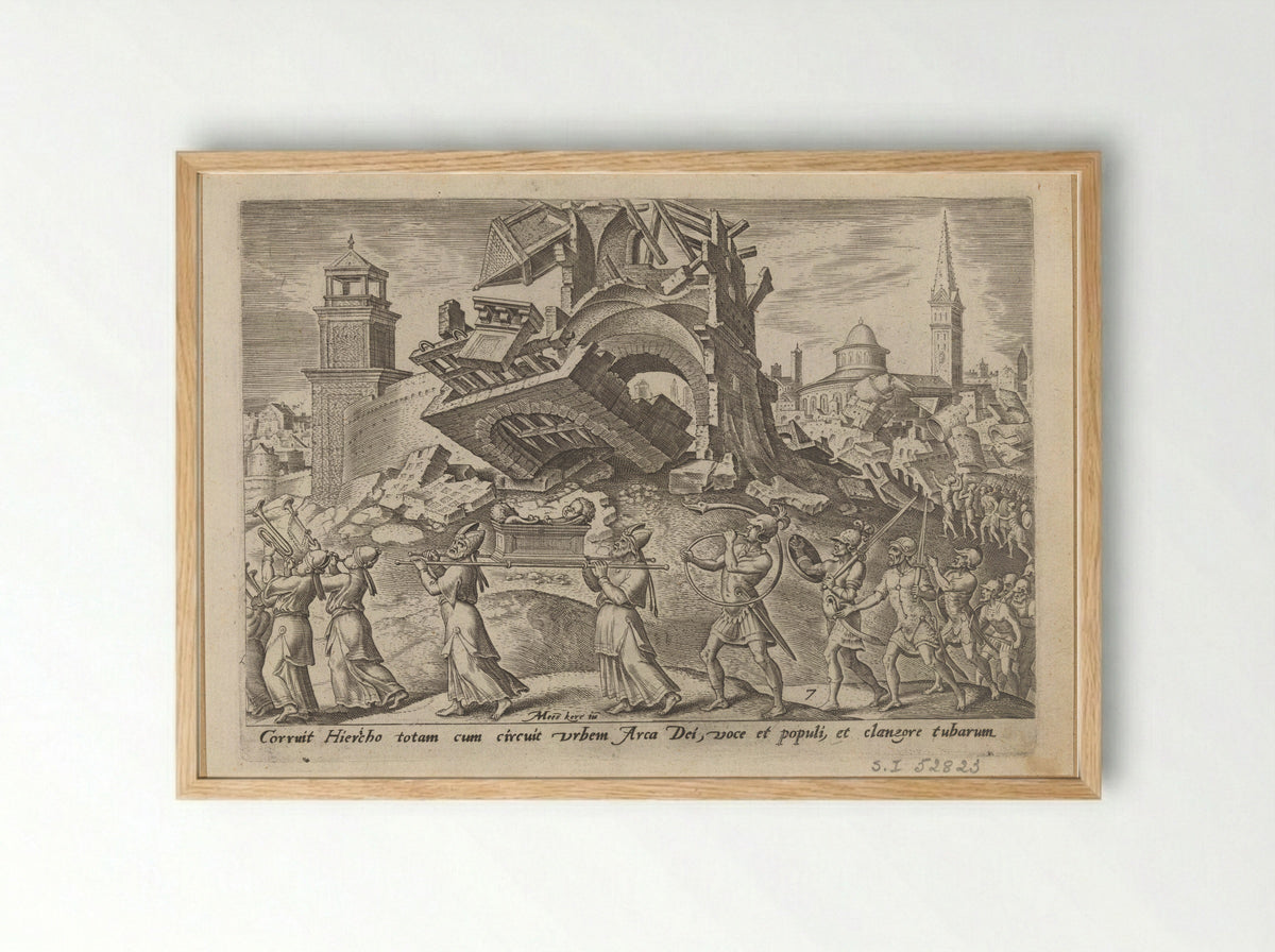 The Destruction of Jericho - Philips Galle - Framed Print Wood