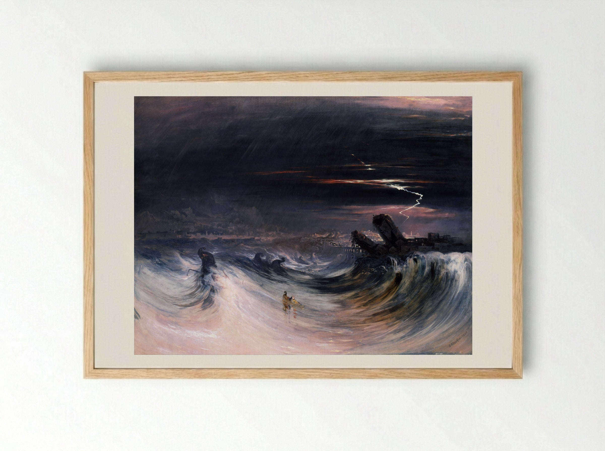 The Destruction of Tyre - John Martin - Framed Print Wood
