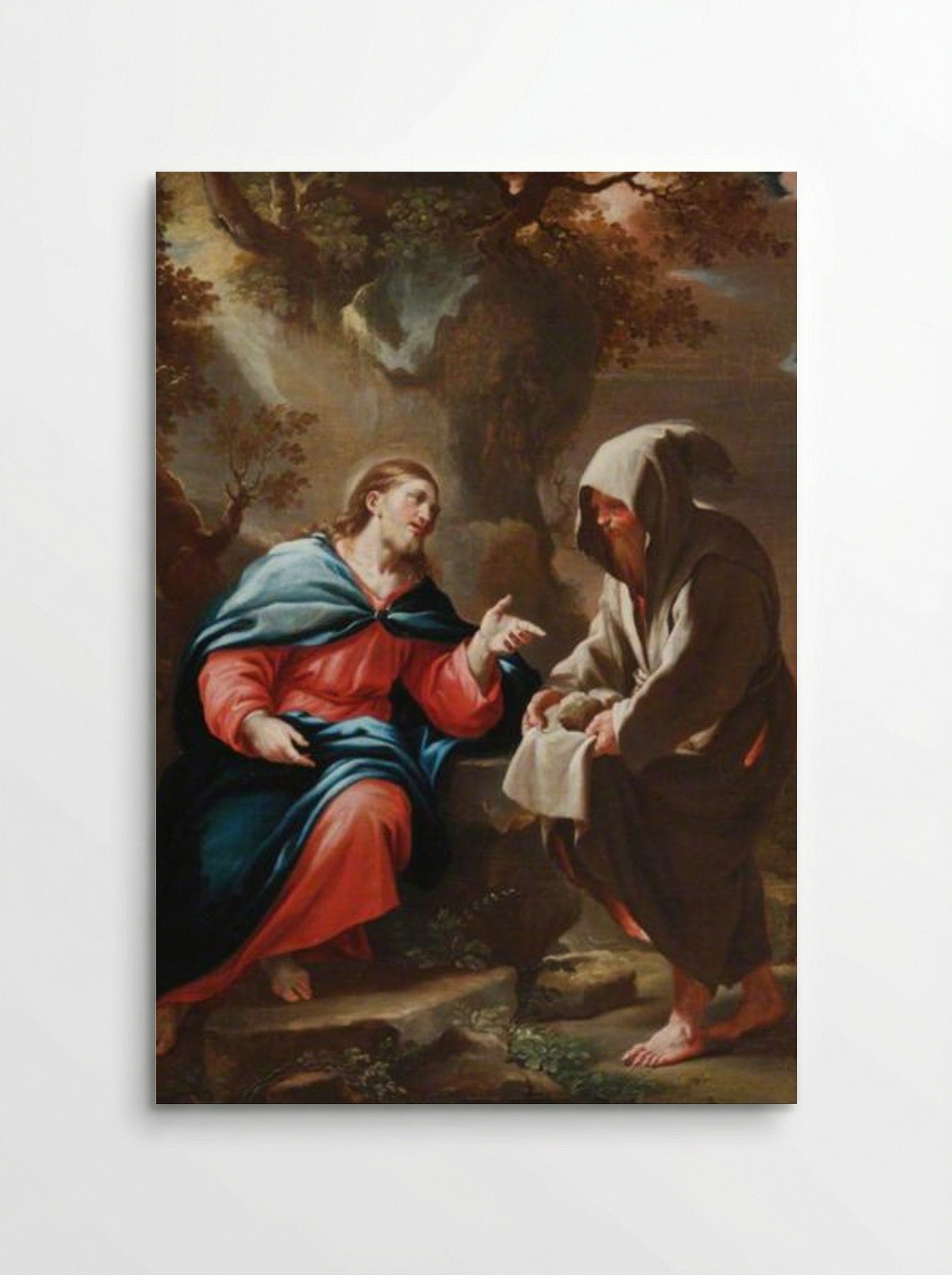 The Devil Tempting Christ to Turn Stones into Bread - Luca Giordano - Poster