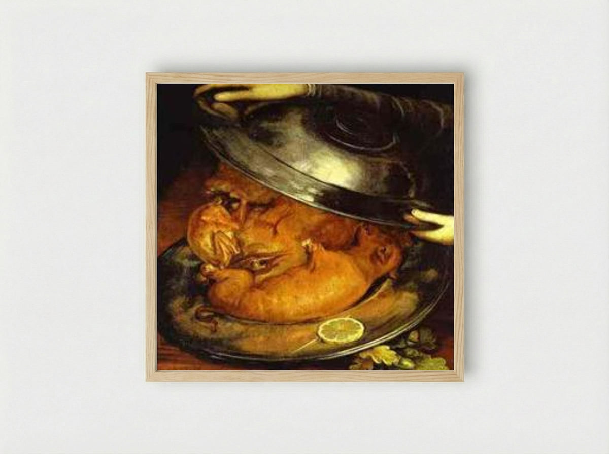 The Dinner - Giuseppe Arcimboldo - Framed Print Wood
