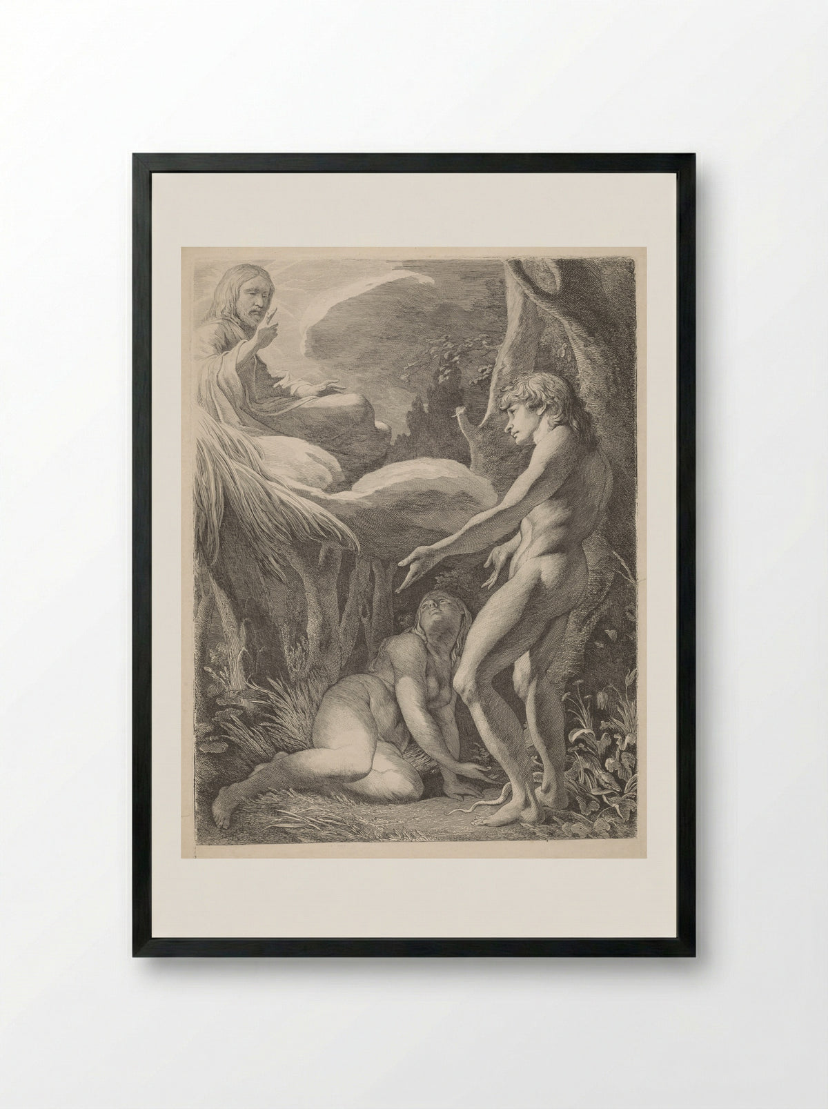 The Discovery of Adam and Eve - James Barry - Framed Print Black