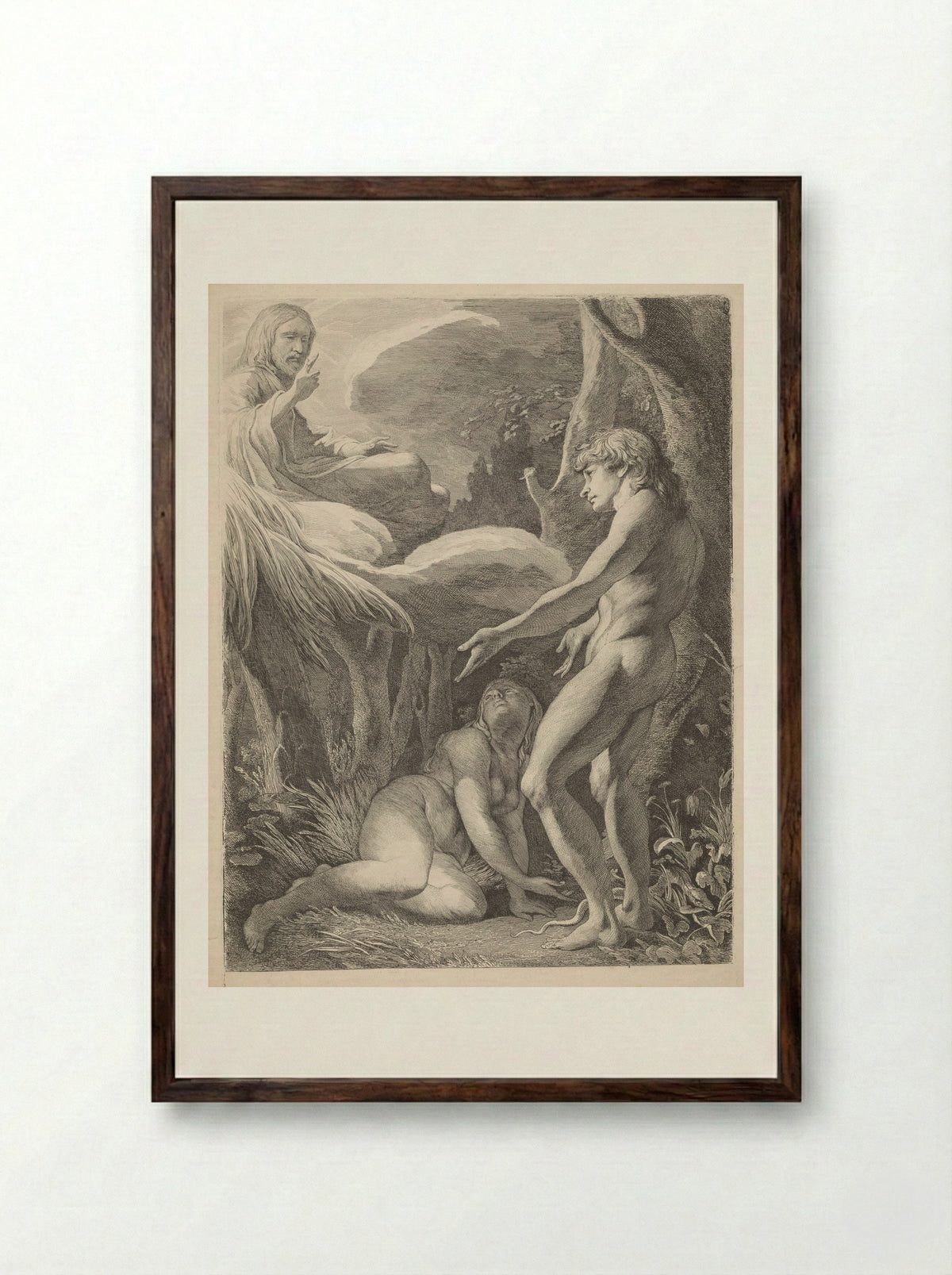 The Discovery of Adam and Eve - James Barry - Framed Print Dark Wood