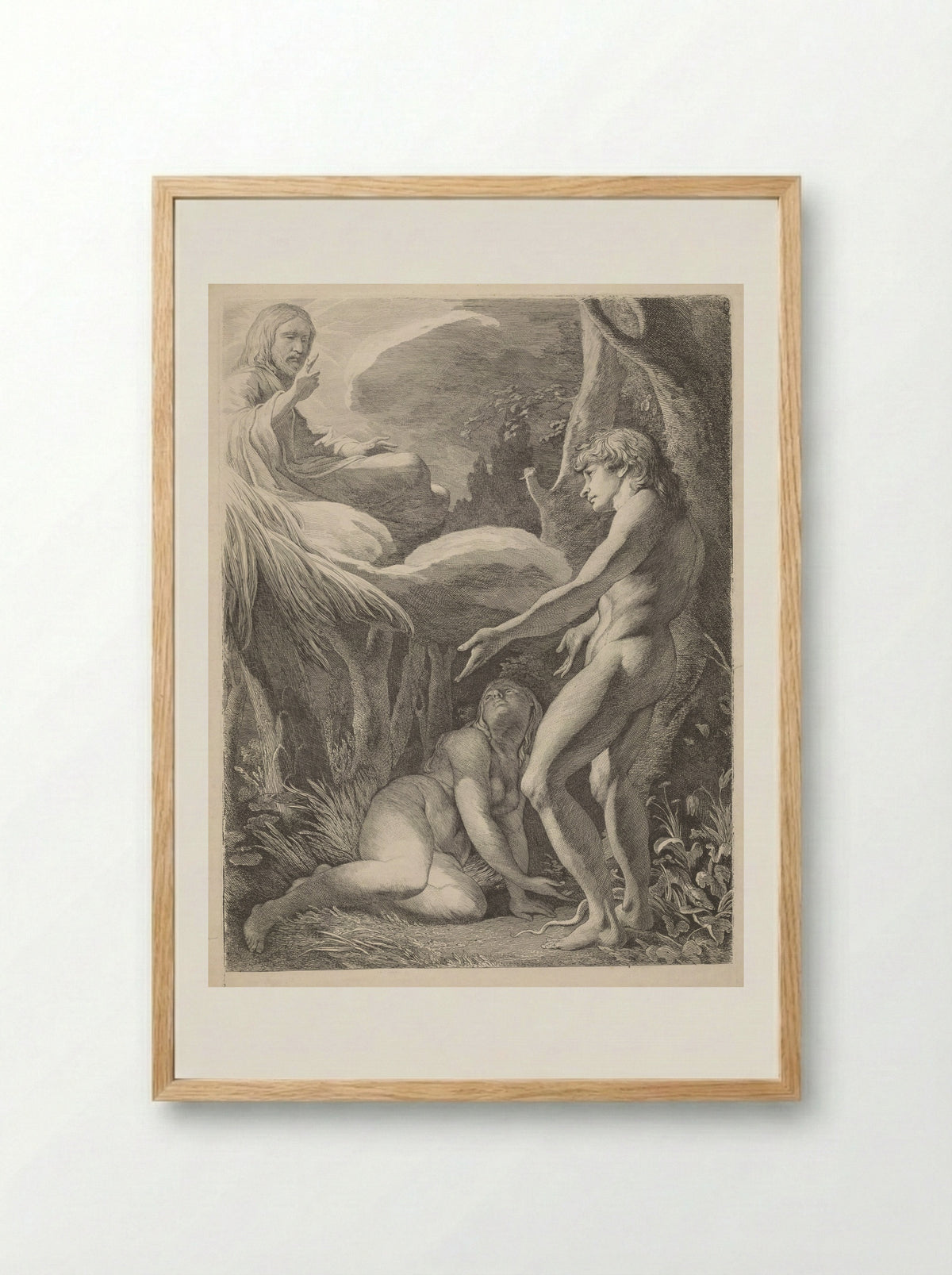 The Discovery of Adam and Eve - James Barry - Framed Print Wood