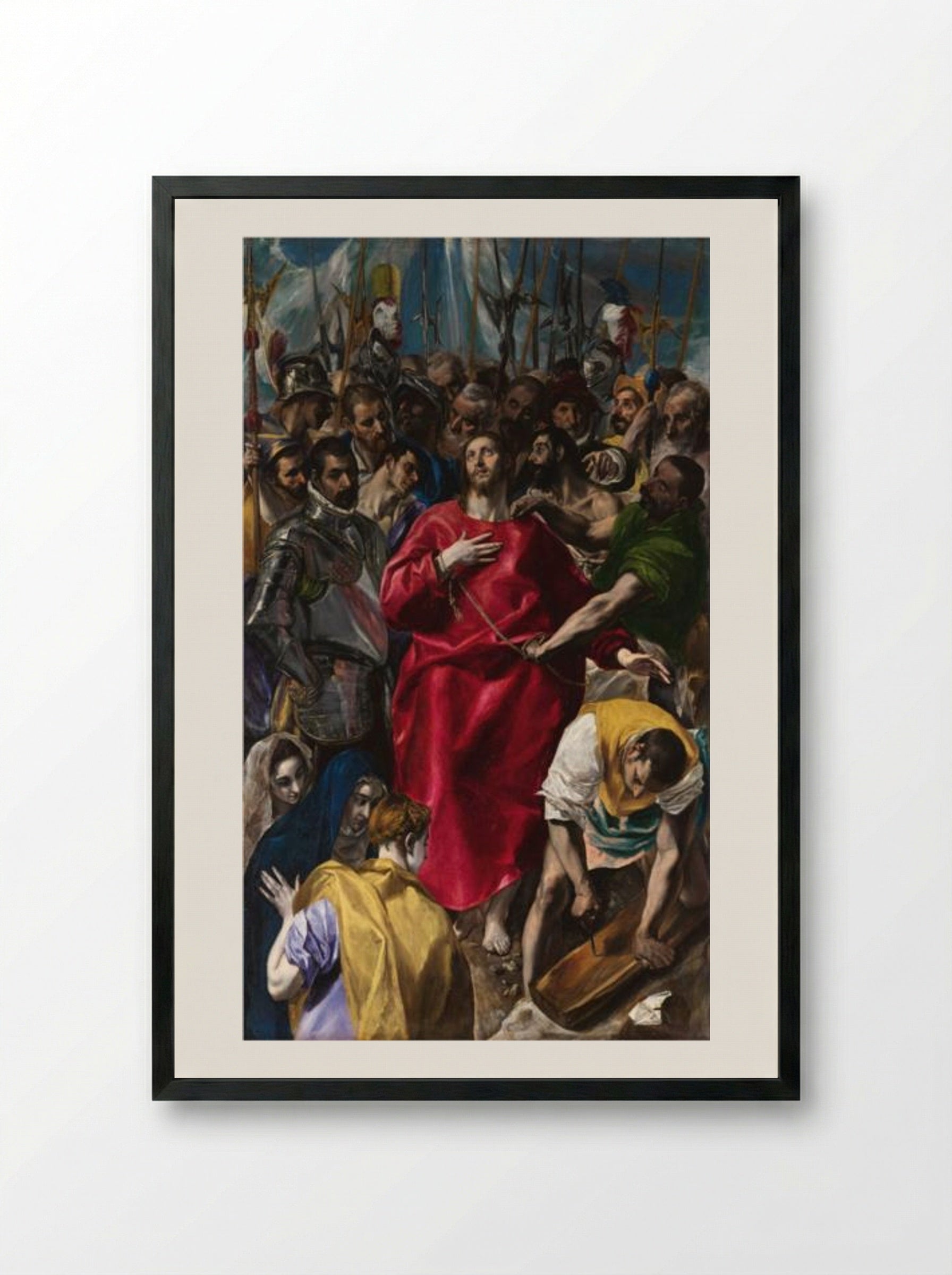 The Disrobing of Christ - El Greco - Framed Print Black