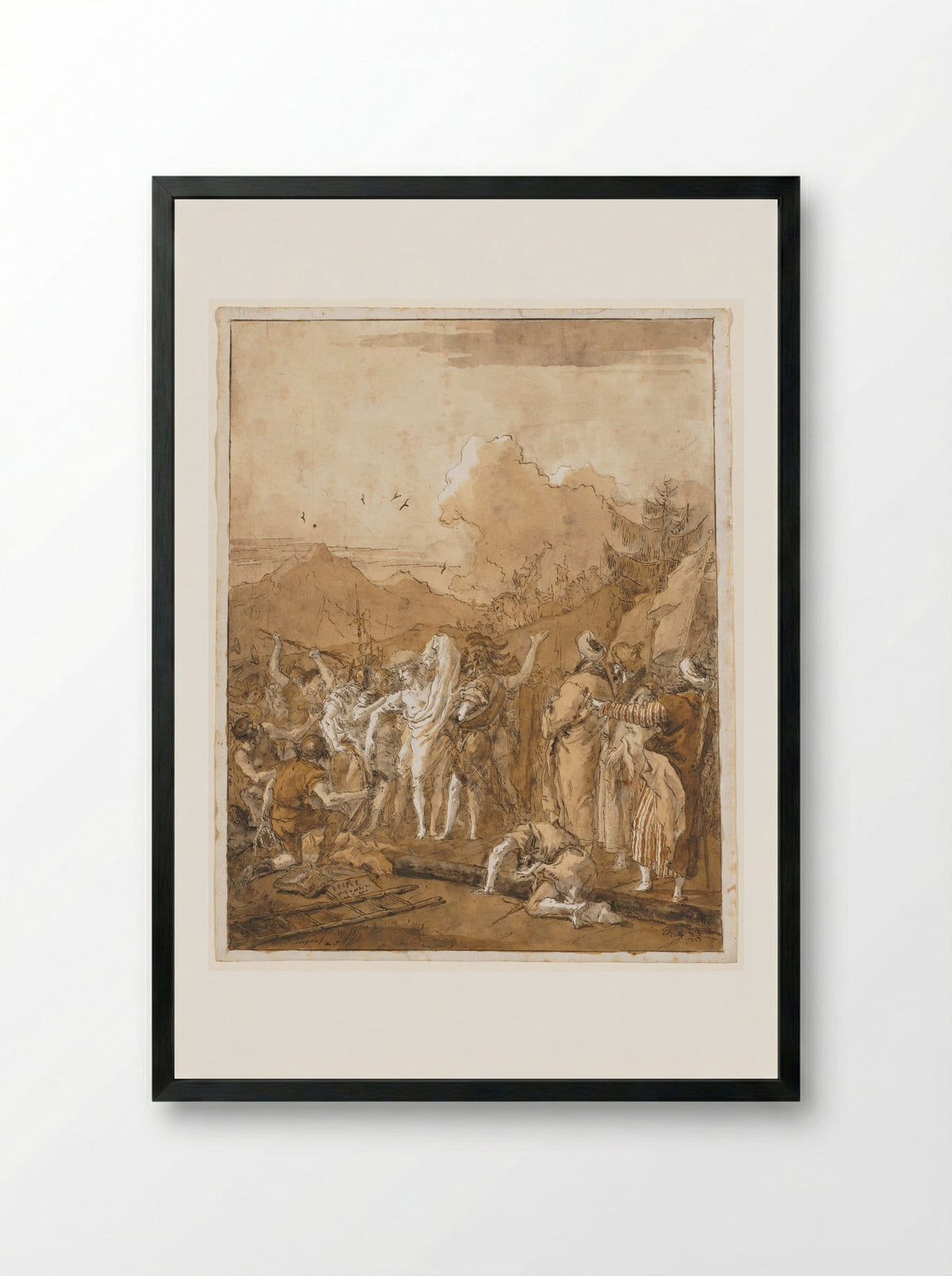 The Disrobing of Christ - Giovanni Domenico Tiepolo - Framed Print Black