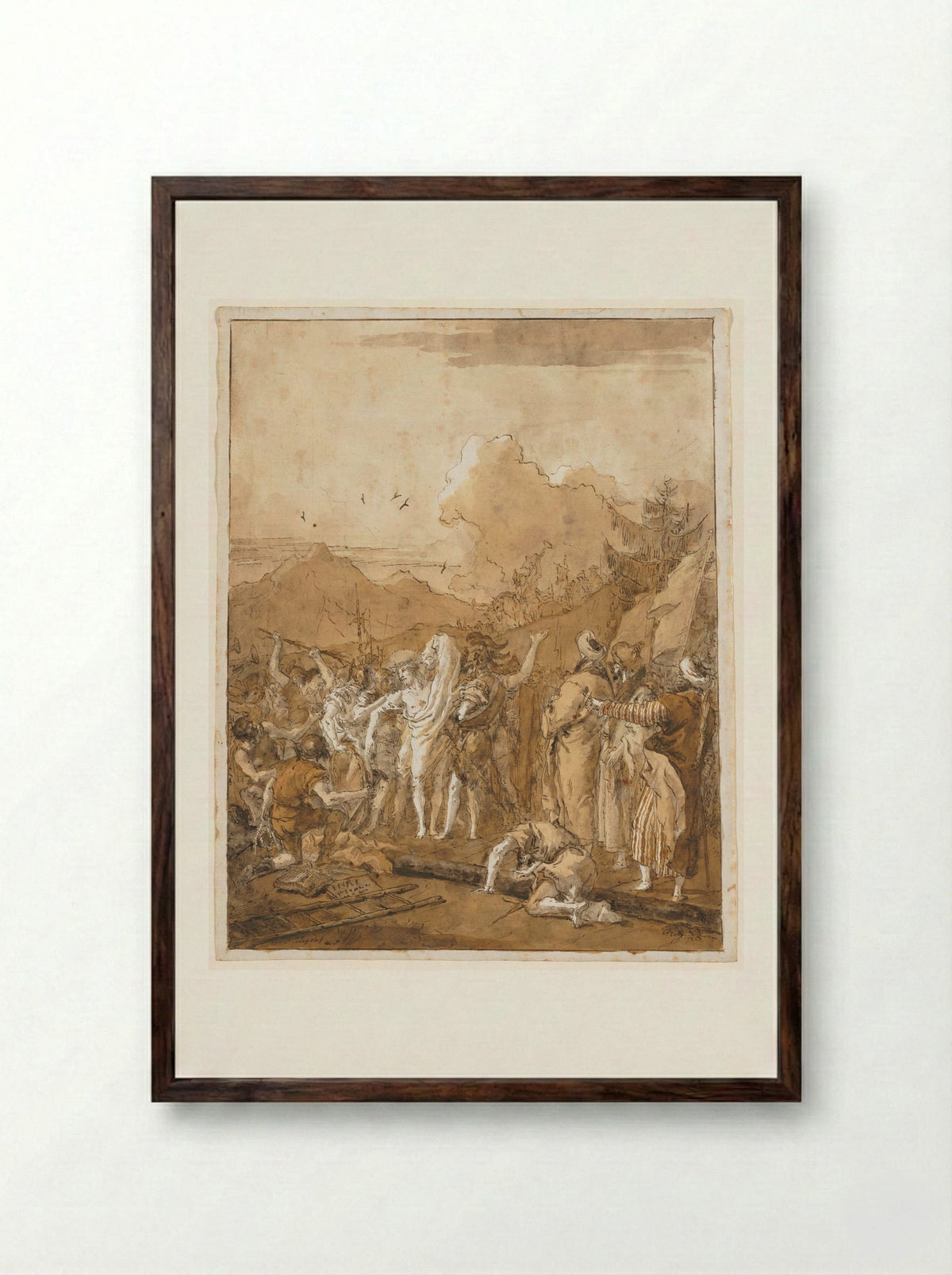 The Disrobing of Christ - Giovanni Domenico Tiepolo - Framed Print Dark Wood