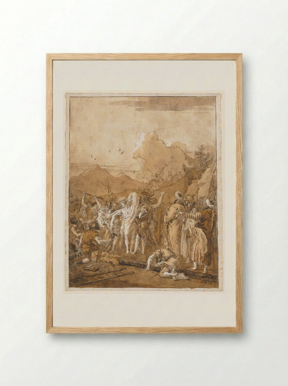 The Disrobing of Christ - Giovanni Domenico Tiepolo - Framed Print Wood